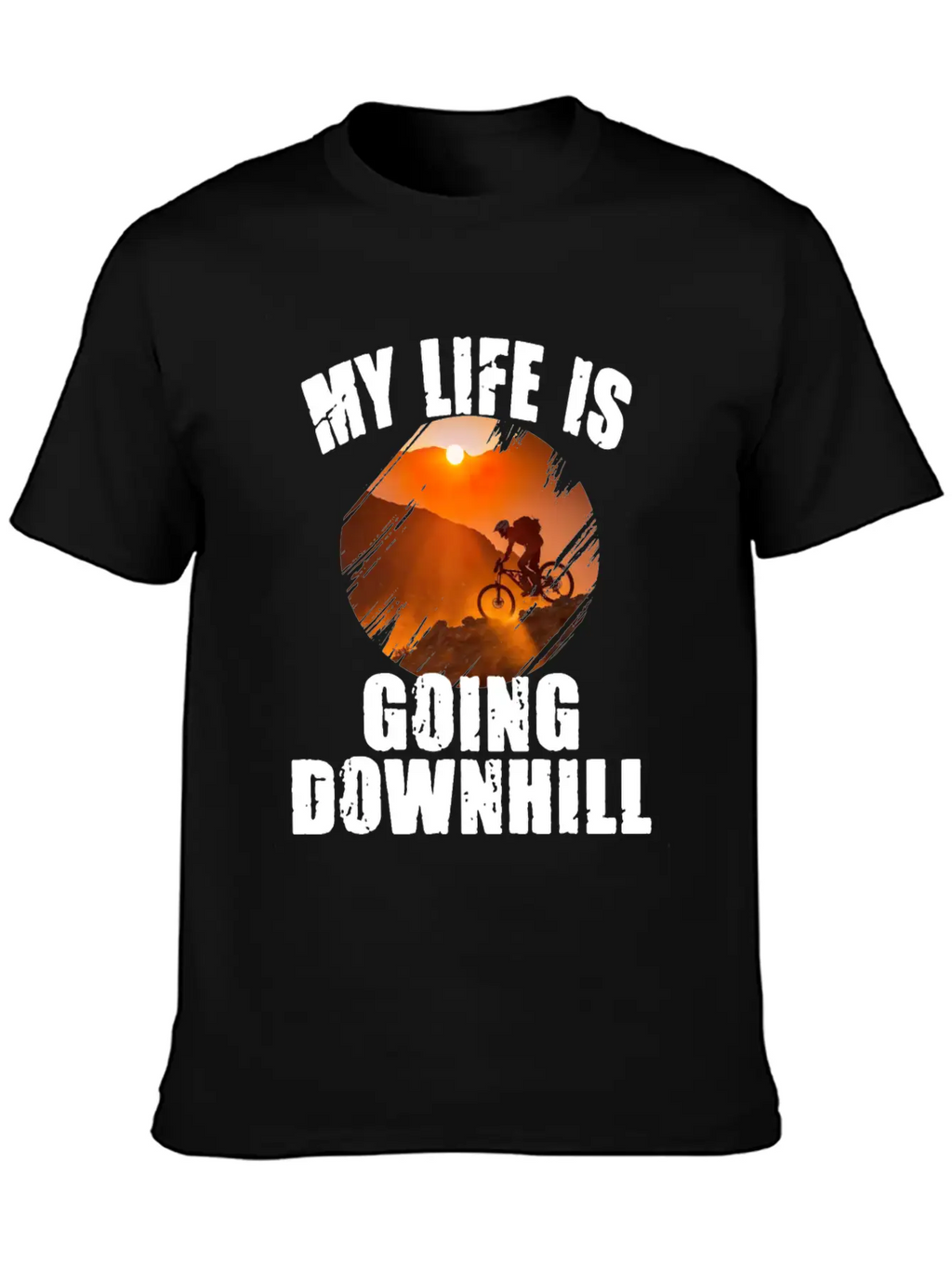 Mountain Bike Racing Down Mountain Stylish Everyday T-Shirt – Unisex Basic Cotton Tee