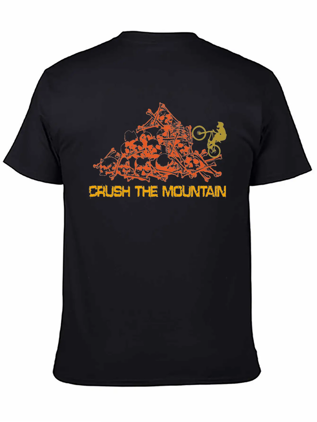MOUNTAIN BIKER SKULL MOUNTAINS WITH TEXT Unisex Casual T-Shirt – Clean Design For Daily Comfort