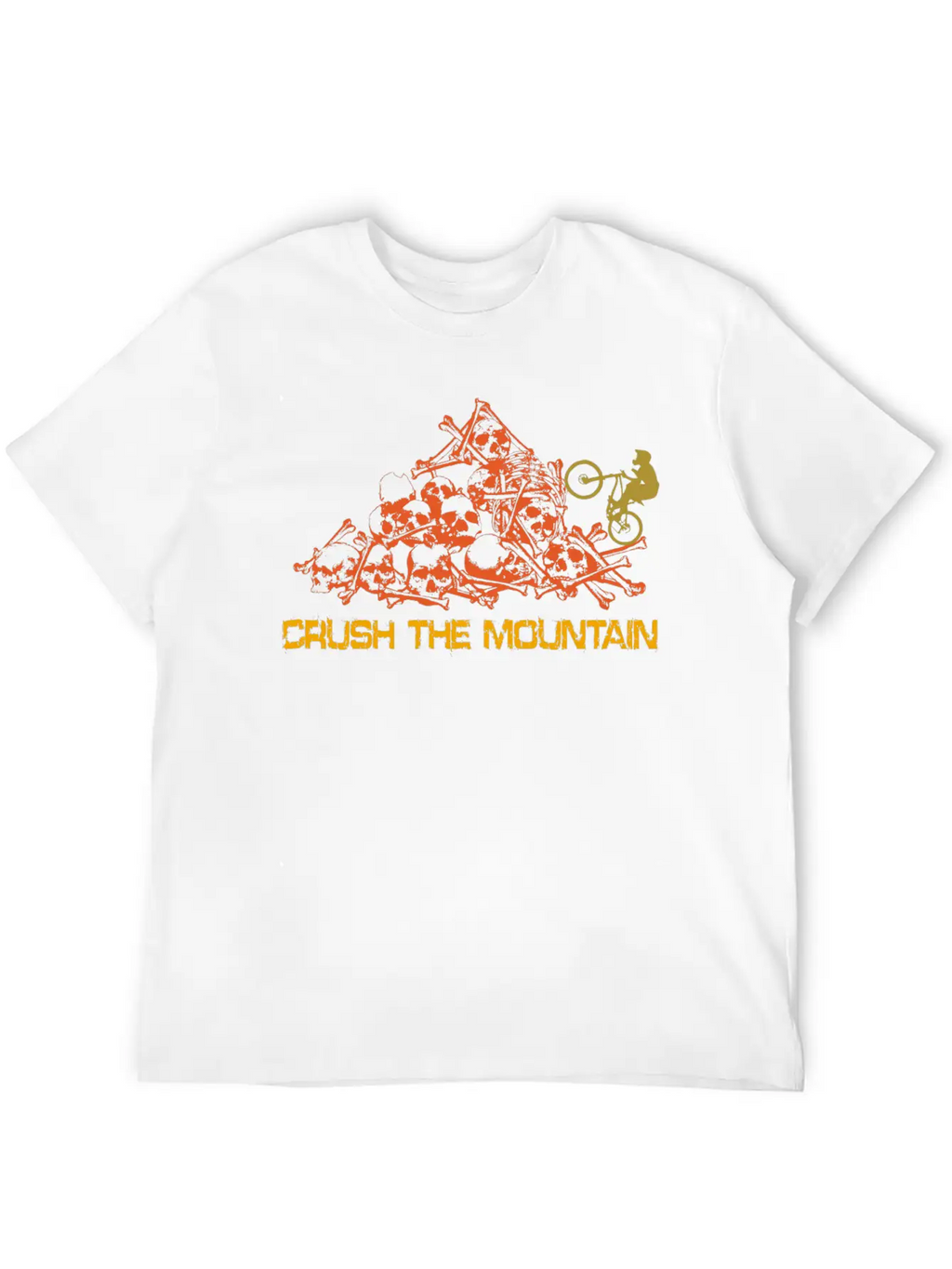MOUNTAIN BIKER SKULL MOUNTAINS WITH TEXT Unisex Casual T-Shirt – Clean Design For Daily Comfort