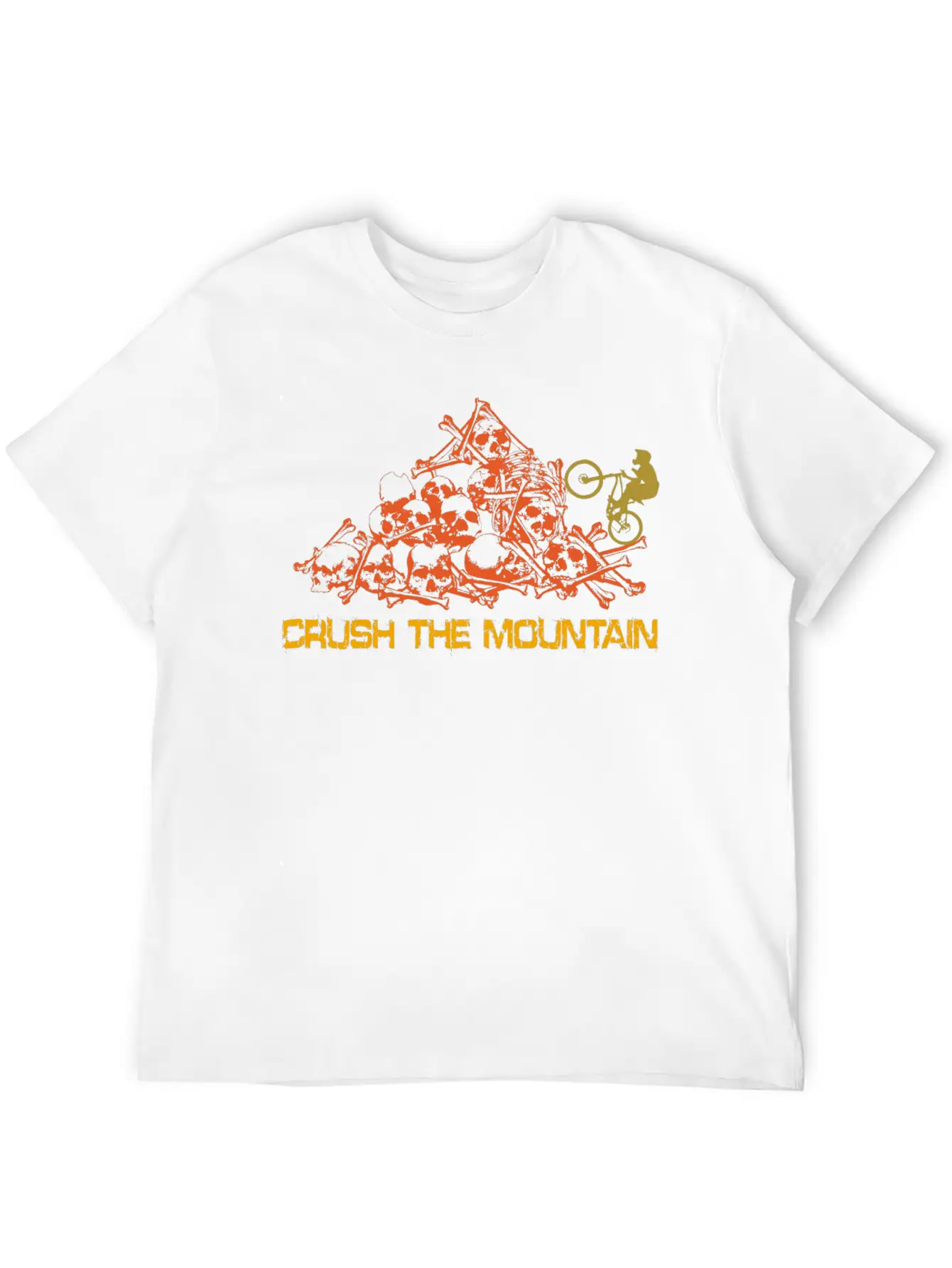 MOUNTAIN BIKER SKULL MOUNTAINS WITH TEXT Unisex Casual T-Shirt – Clean Design For Daily Comfort