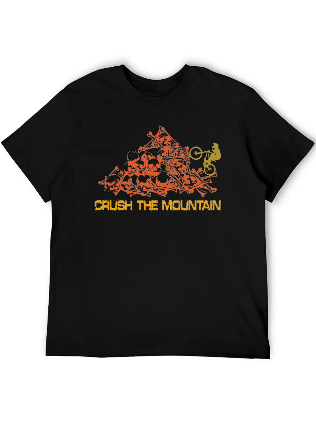 MOUNTAIN BIKER SKULL MOUNTAINS WITH TEXT Unisex Casual T-Shirt – Clean Design For Daily Comfort