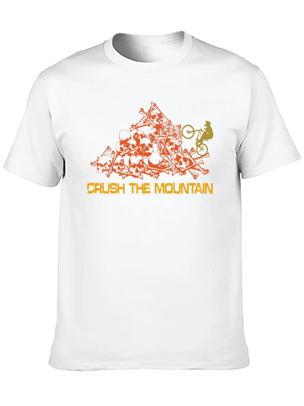 MOUNTAIN BIKER SKULL MOUNTAINS WITH TEXT Unisex Casual T-Shirt – Clean Design For Daily Comfort