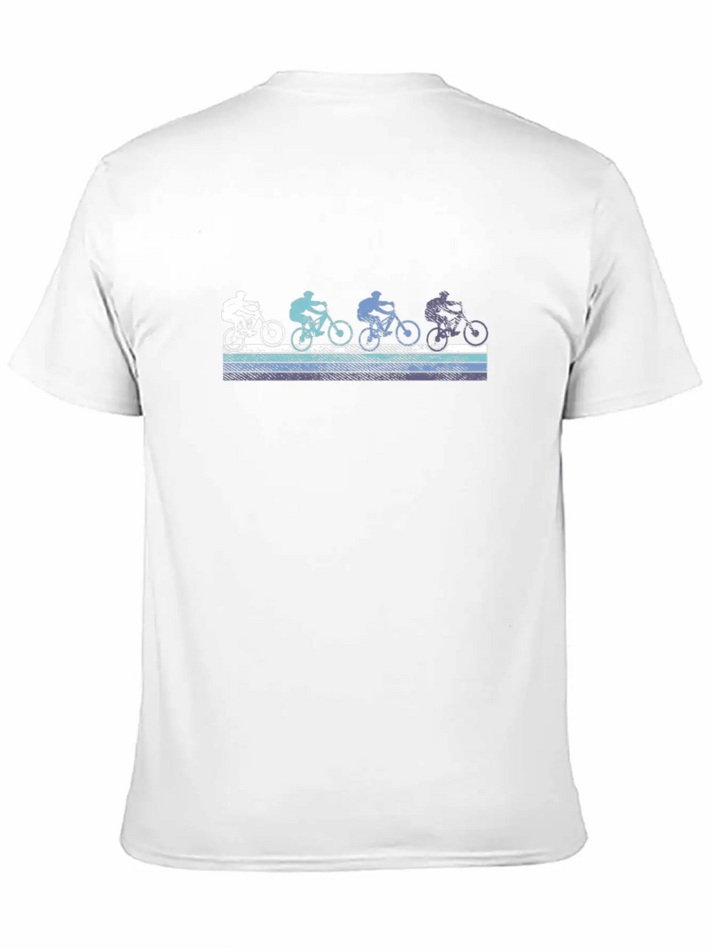Mountain Biking Silhouettes Gradient Stylish Everyday T-Shirt – Unisex Basic Cotton Tee