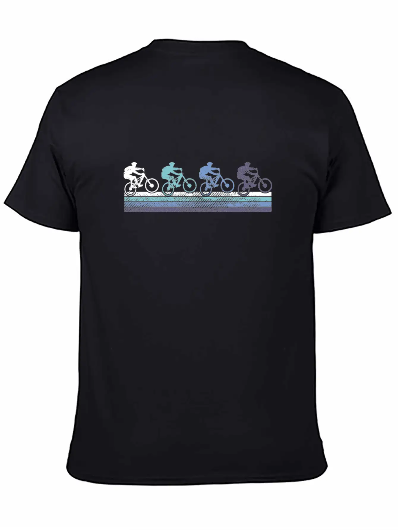 Mountain Biking Silhouettes Gradient Stylish Everyday T-Shirt – Unisex Basic Cotton Tee