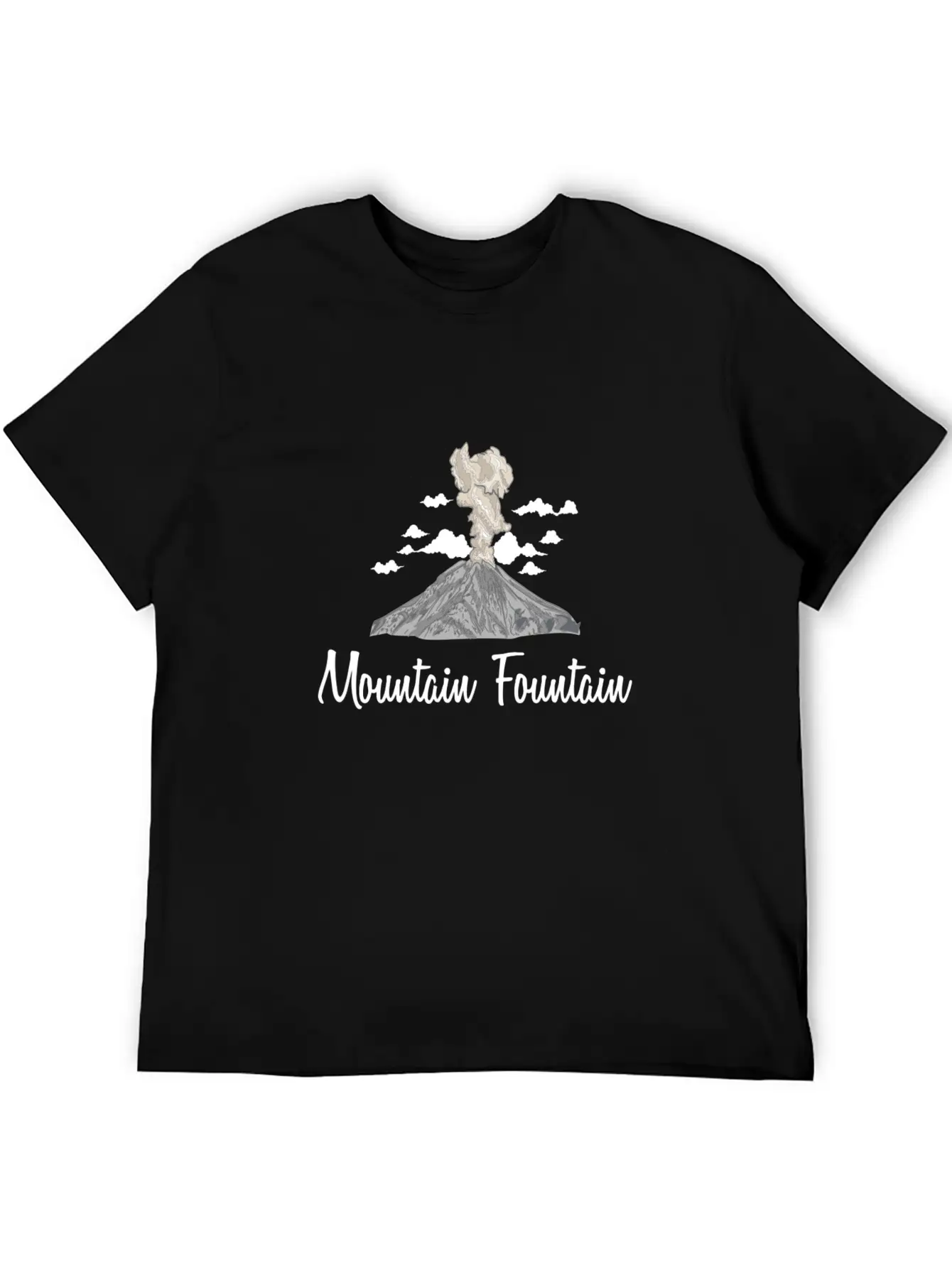 Mountain Fountain Casual Graphic T-Shirt – Simple And Comfortable Daily Wear