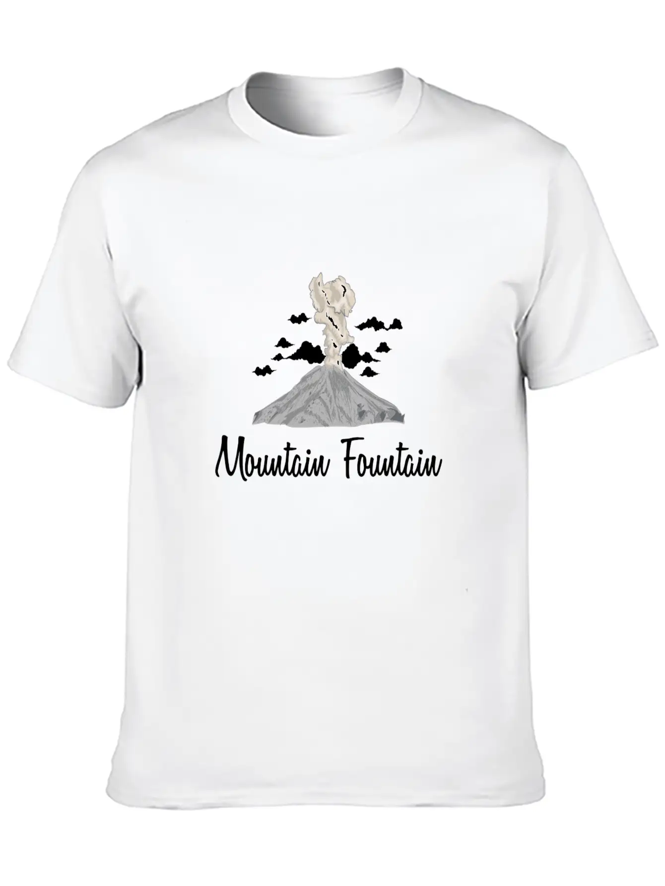 Mountain Fountain Casual Graphic T-Shirt – Simple And Comfortable Daily Wear