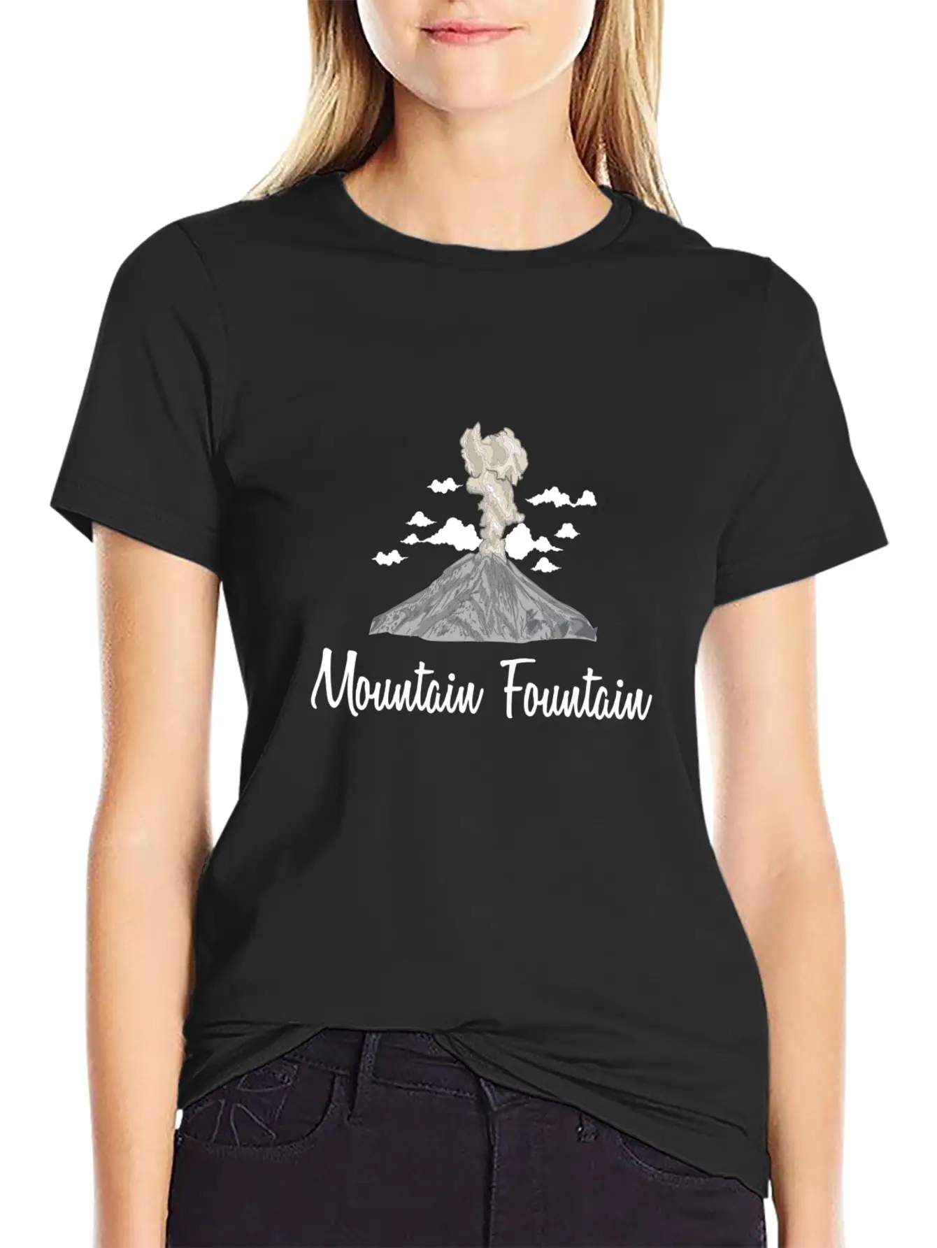 Mountain Fountain Casual Graphic T-Shirt – Simple And Comfortable Daily Wear