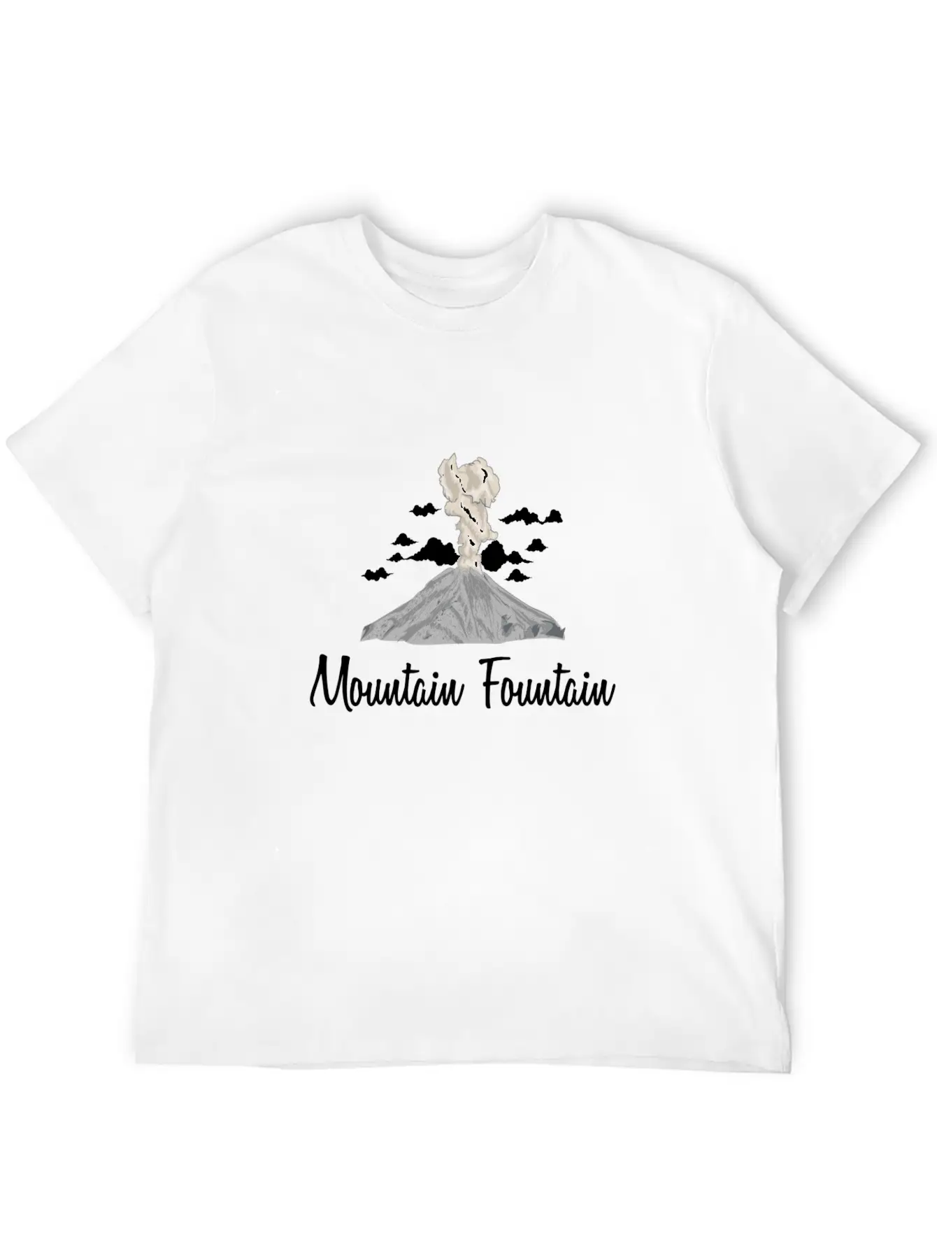 Mountain Fountain Casual Graphic T-Shirt – Simple And Comfortable Daily Wear