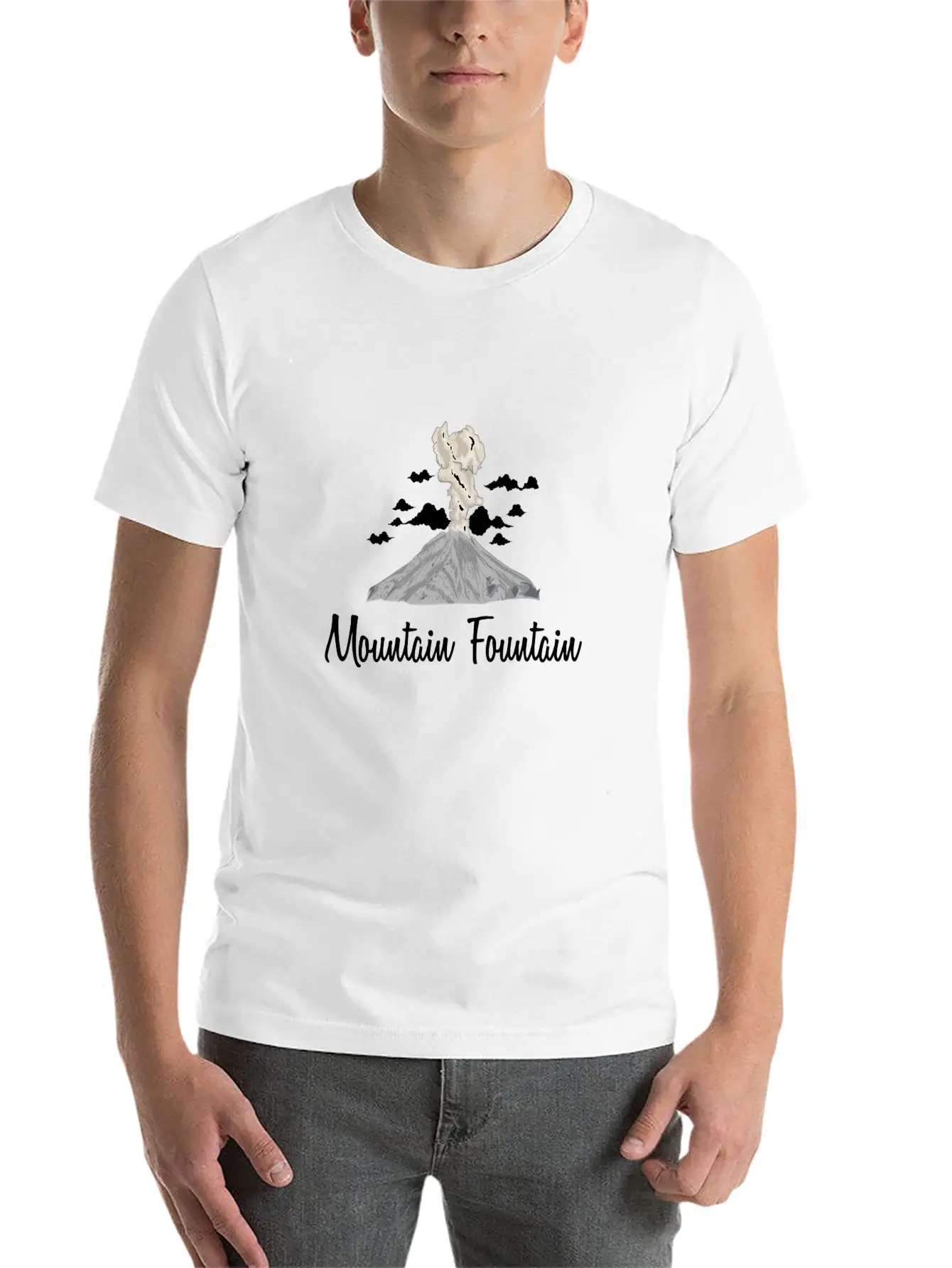 Mountain Fountain Casual Graphic T-Shirt – Simple And Comfortable Daily Wear