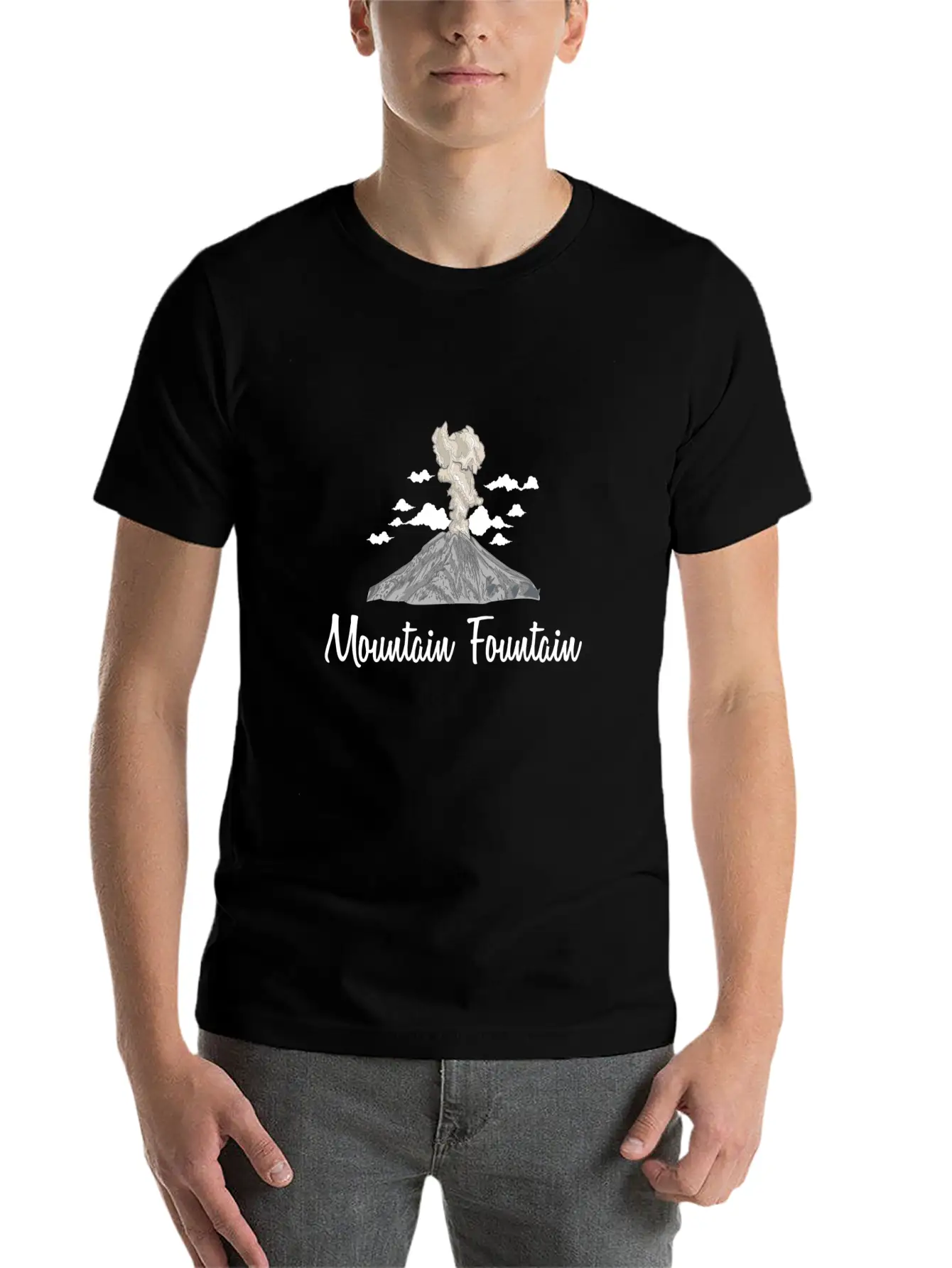 Mountain Fountain Casual Graphic T-Shirt – Simple And Comfortable Daily Wear