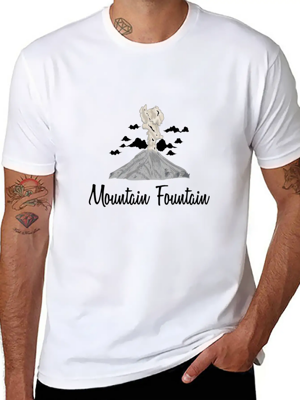 Mountain Fountain Casual Graphic T-Shirt – Simple And Comfortable Daily Wear
