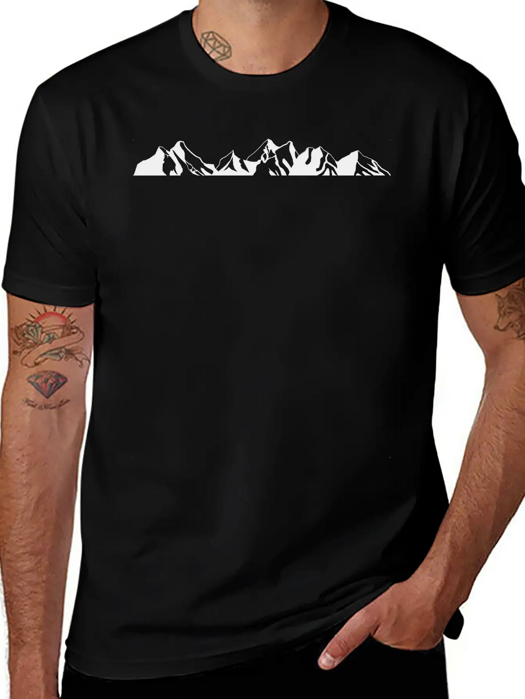 Mountain, Mountain Scene Essential Cotton Tee For Daily Outfits – Unisex Style