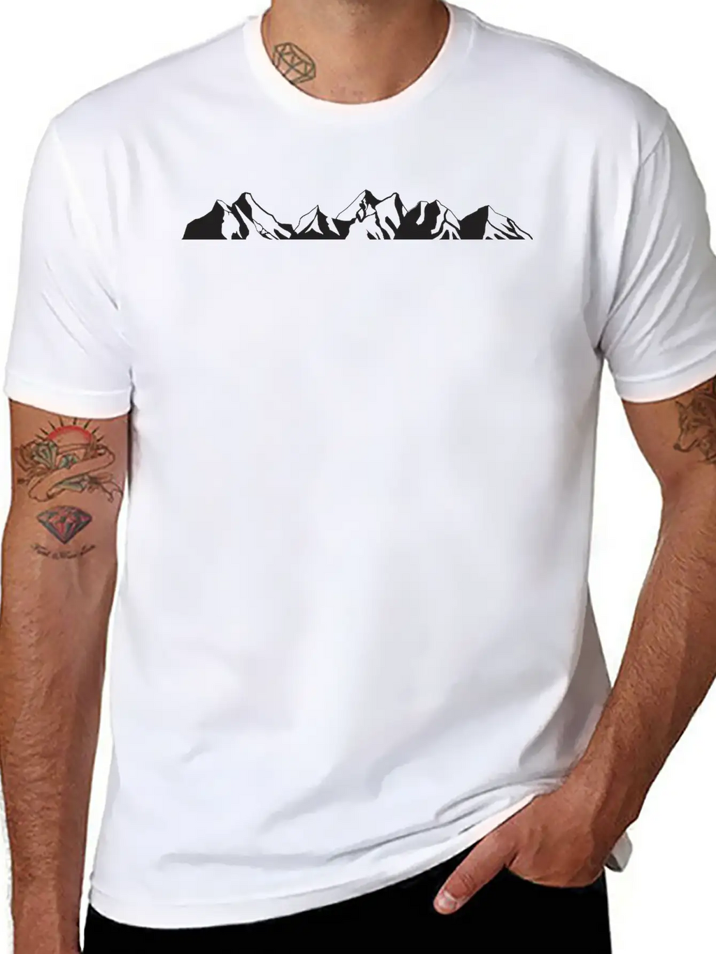 Mountain, Mountain Scene Essential Cotton Tee For Daily Outfits – Unisex Style