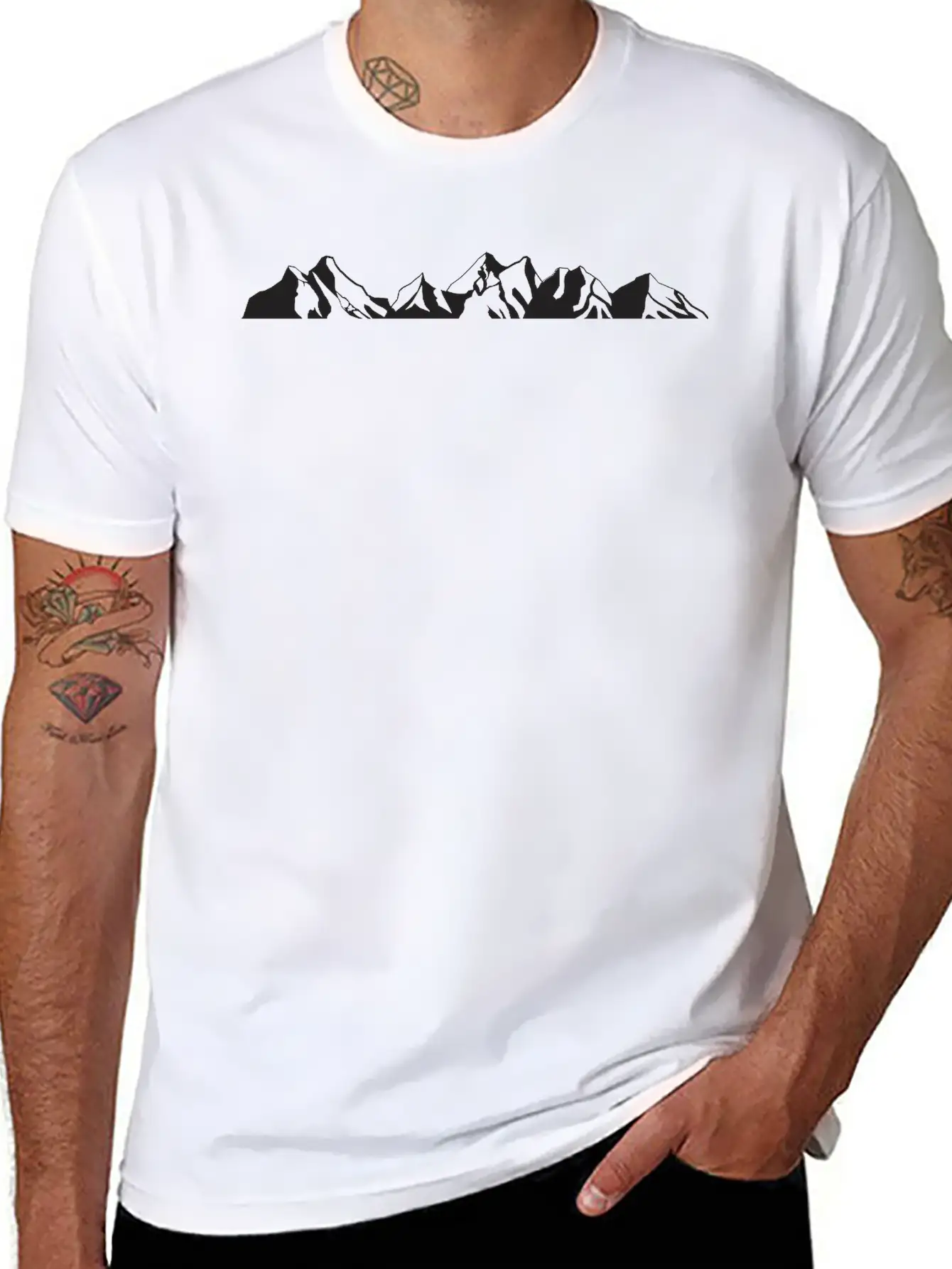 Mountain, Mountain Scene Essential Cotton Tee For Daily Outfits – Unisex Style