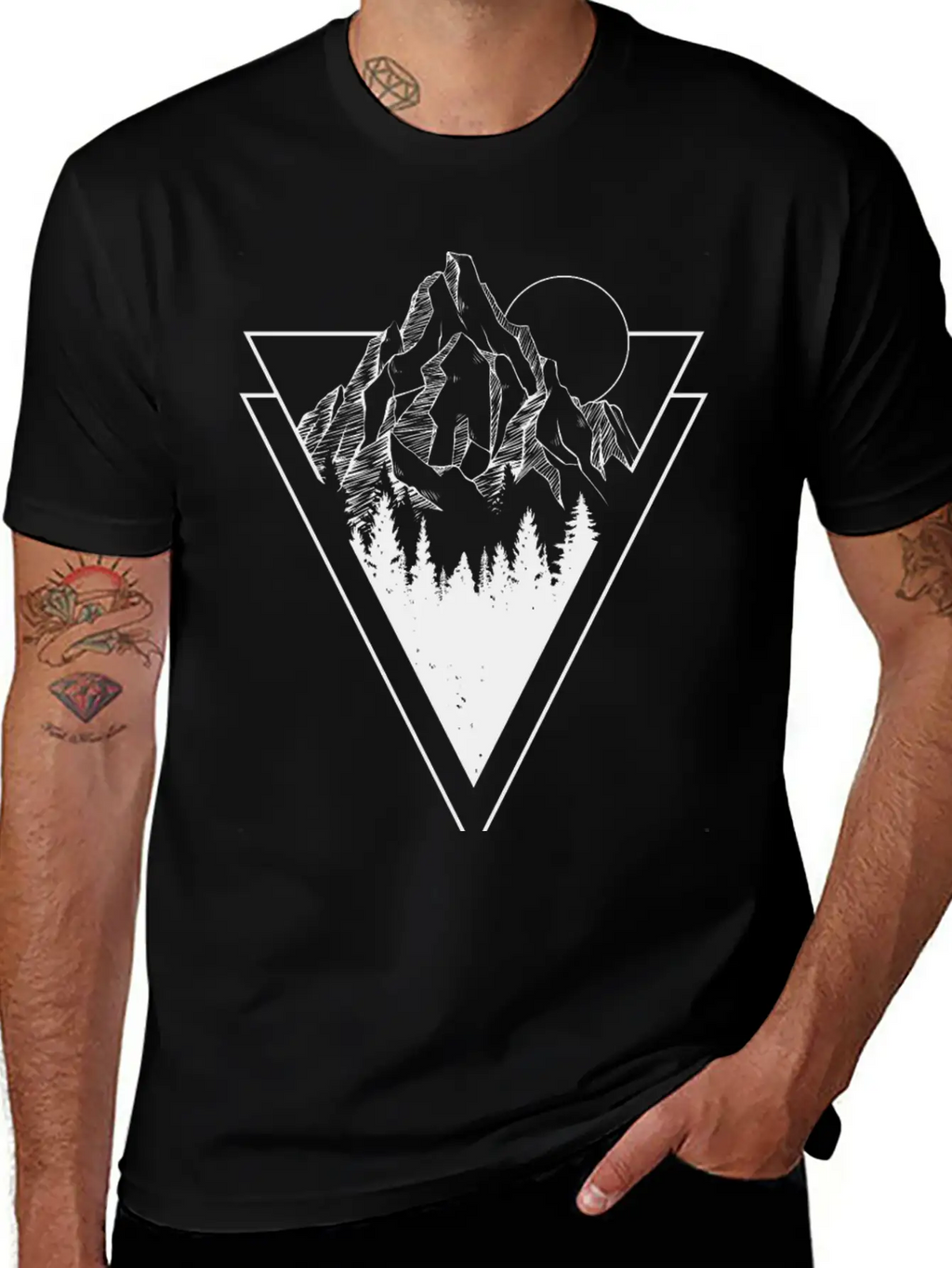 Mountain Sketch Stylish Everyday T-Shirt – Unisex Basic Cotton Tee
