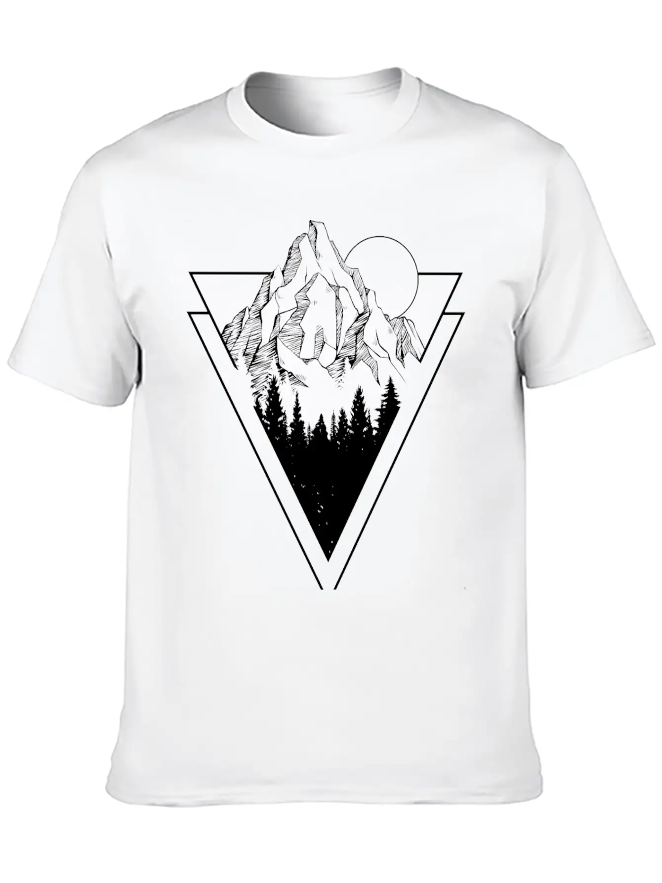Mountain Sketch Stylish Everyday T-Shirt – Unisex Basic Cotton Tee