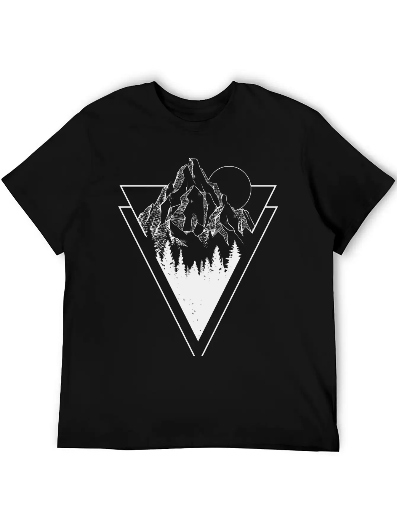 Mountain Sketch Stylish Everyday T-Shirt – Unisex Basic Cotton Tee