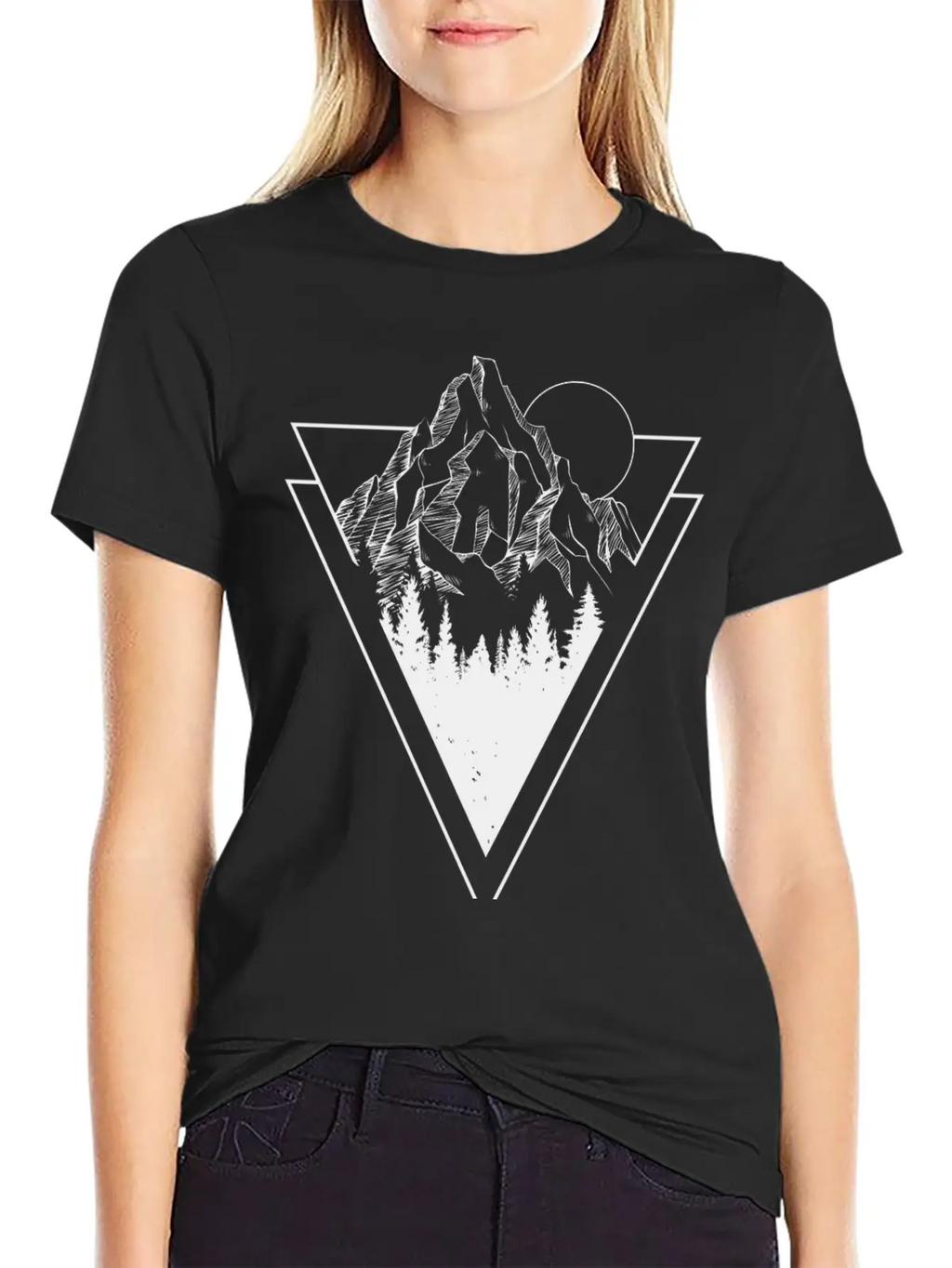 Mountain Sketch Stylish Everyday T-Shirt – Unisex Basic Cotton Tee