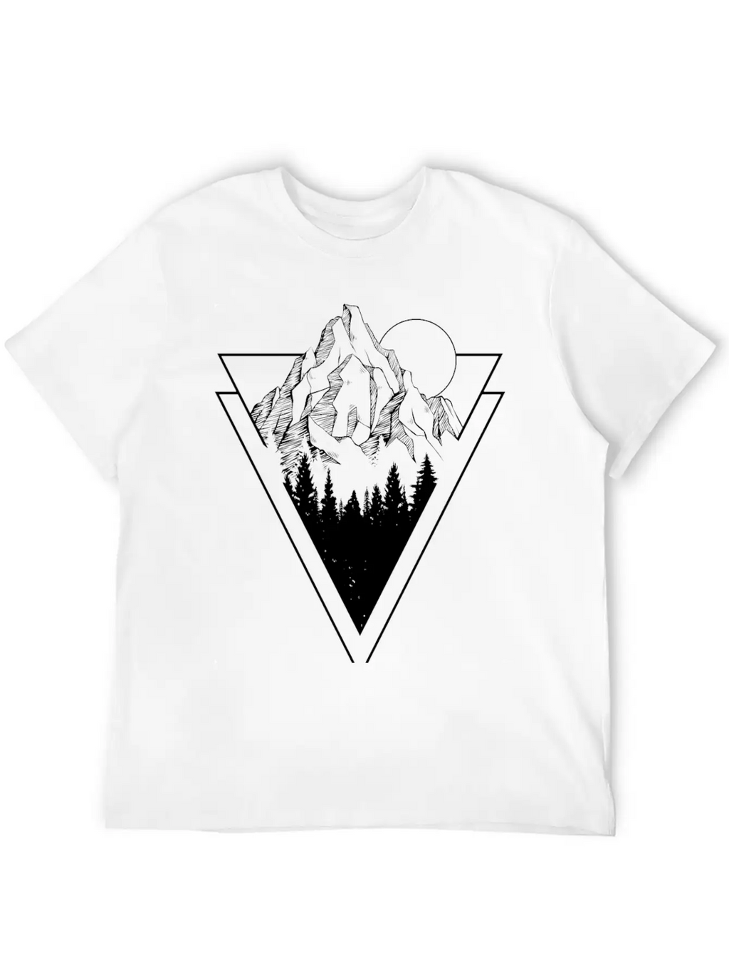 Mountain Sketch Stylish Everyday T-Shirt – Unisex Basic Cotton Tee
