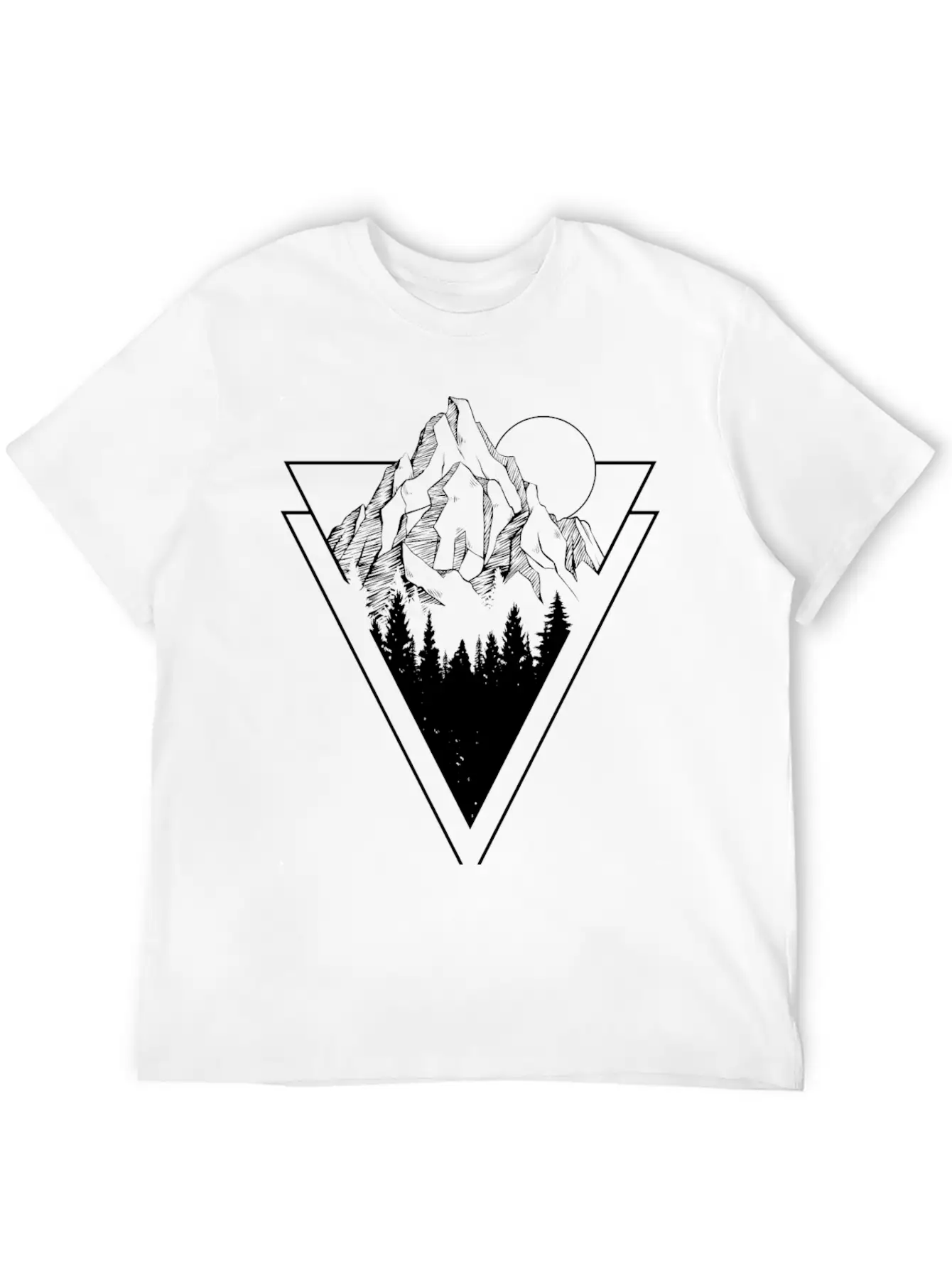 Mountain Sketch Stylish Everyday T-Shirt – Unisex Basic Cotton Tee