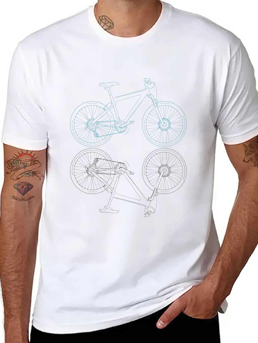 Mountainbike Bicycle Sketch Unisex Casual T-Shirt – Clean Design For Daily Comfort