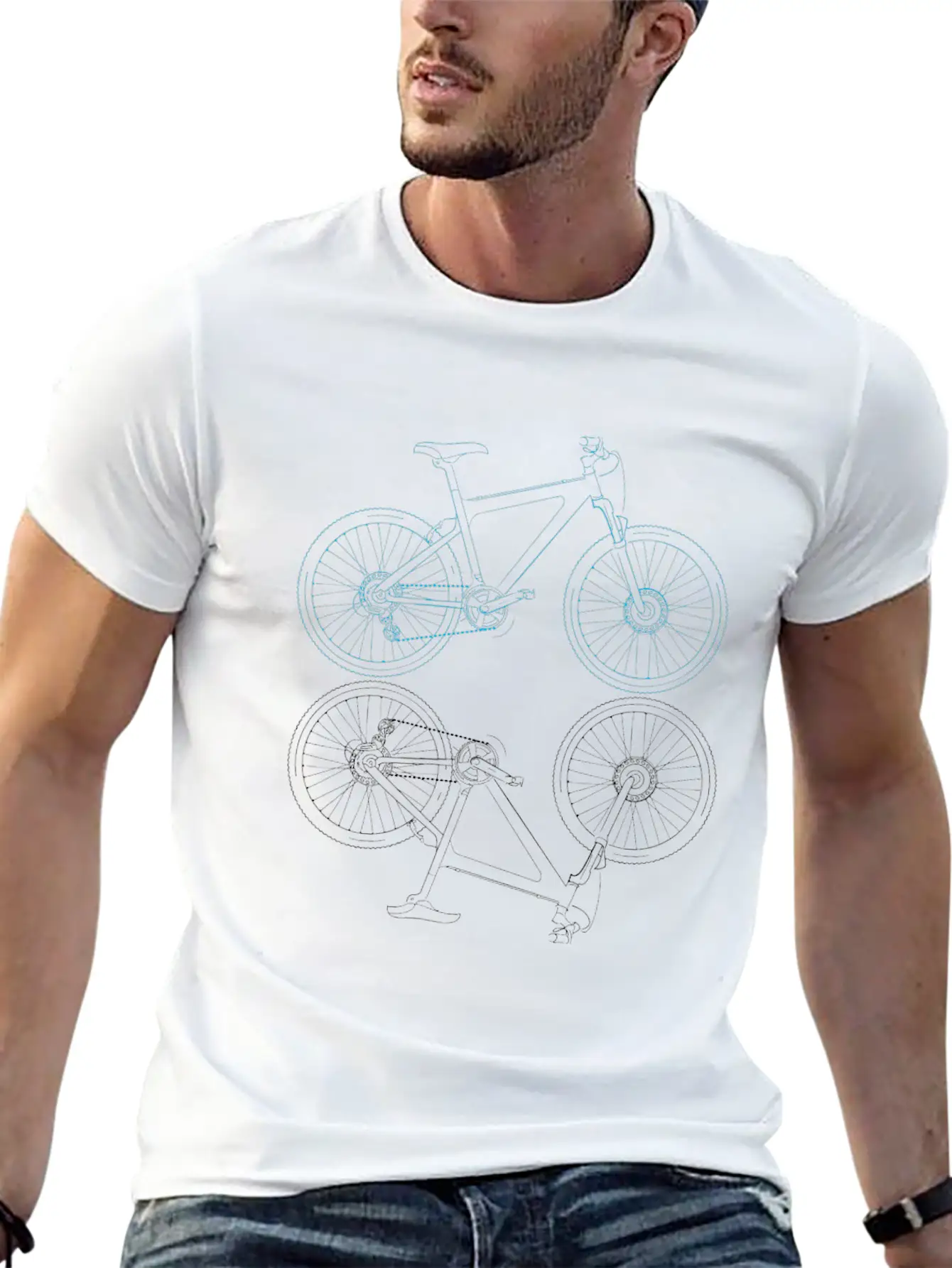Mountainbike Bicycle Sketch Unisex Casual T-Shirt – Clean Design For Daily Comfort