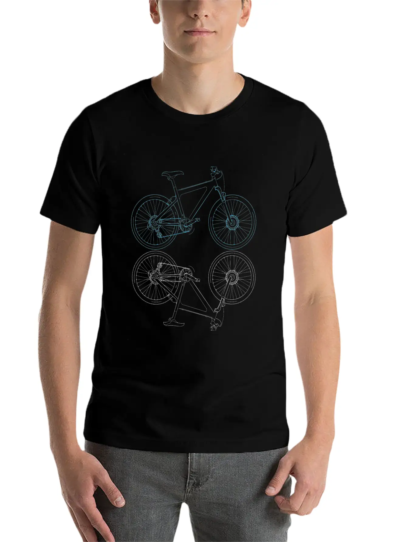 Mountainbike Bicycle Sketch Unisex Casual T-Shirt – Clean Design For Daily Comfort