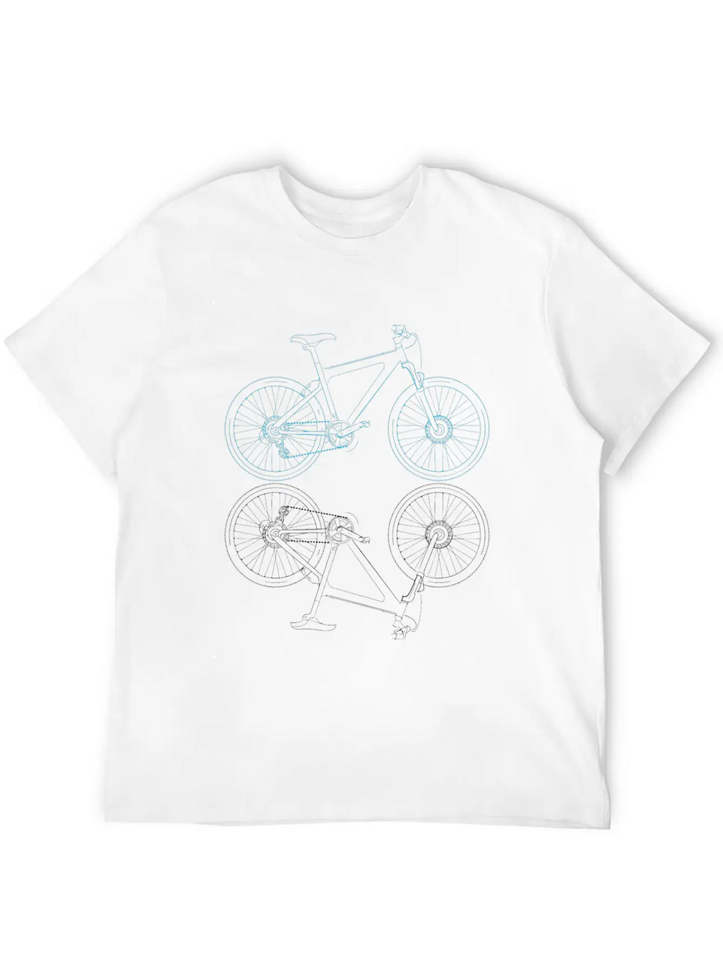Mountainbike Bicycle Sketch Unisex Casual T-Shirt – Clean Design For Daily Comfort