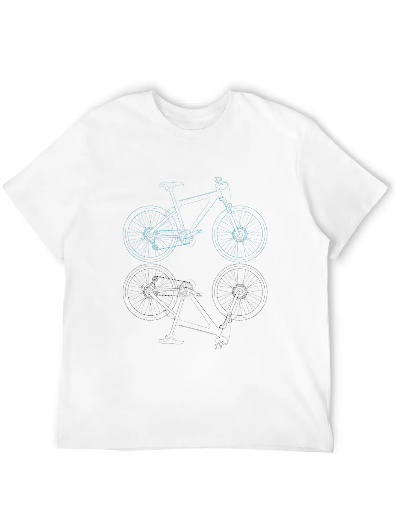 Mountainbike Bicycle Sketch Unisex Casual T-Shirt – Clean Design For Daily Comfort