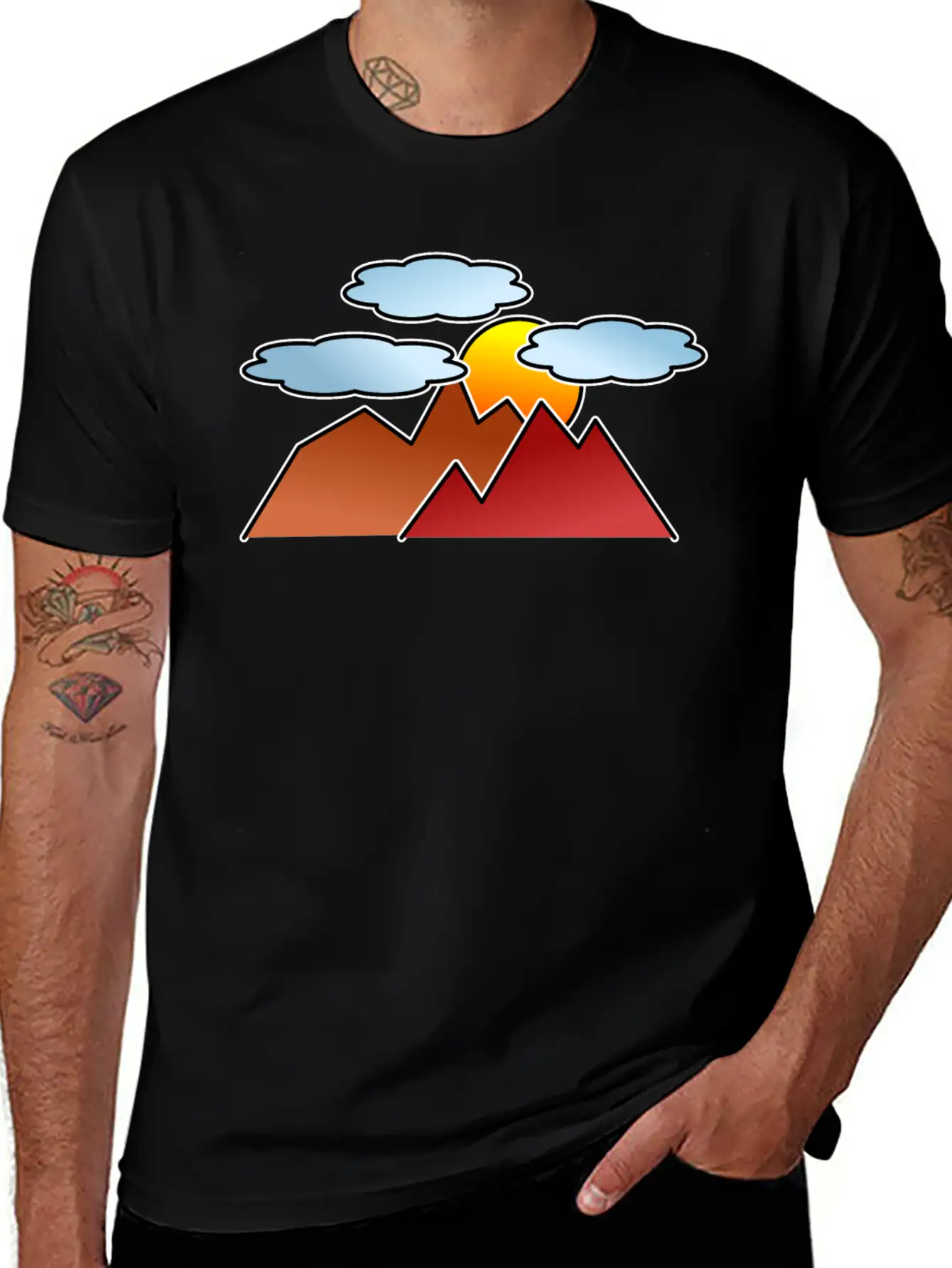 Mountaineering Mountains Sunset Classic Fit Graphic Tee For Daily Comfort – Unisex Cotton Shirt