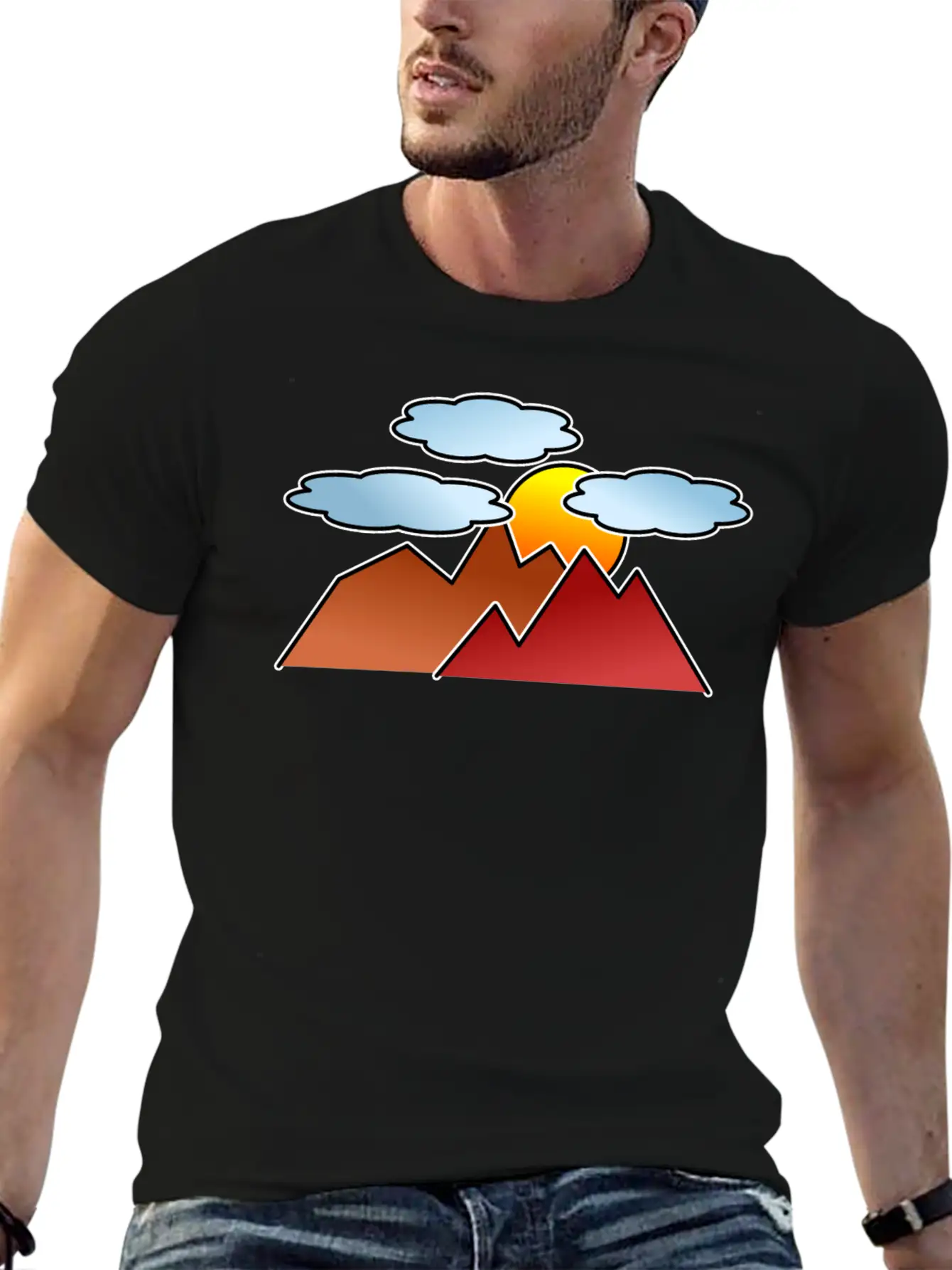 Mountaineering Mountains Sunset Classic Fit Graphic Tee For Daily Comfort – Unisex Cotton Shirt