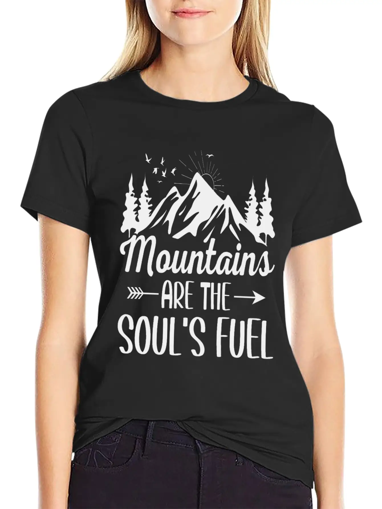 Mountains Are The Soul S Fuel Unisex Short Sleeve Soft Cotton T-Shirt – Casual Everyday Wear
