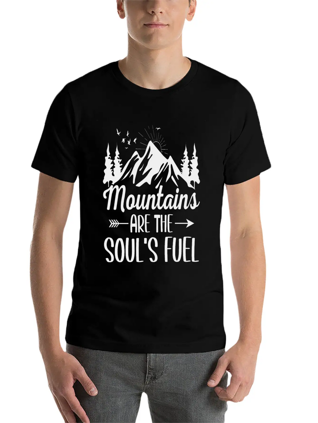Mountains Are The Soul S Fuel Unisex Short Sleeve Soft Cotton T-Shirt – Casual Everyday Wear