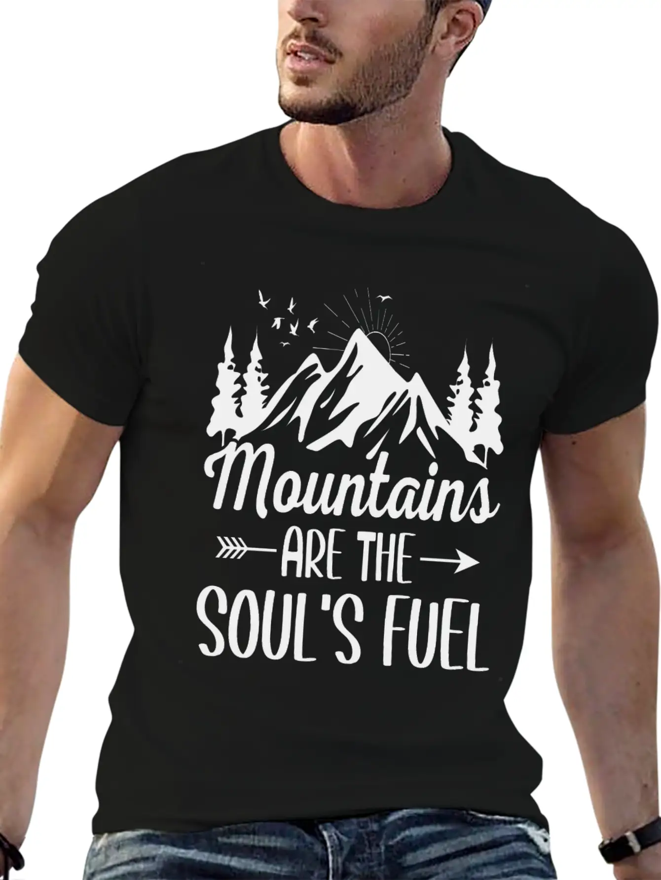 Mountains Are The Soul S Fuel Unisex Short Sleeve Soft Cotton T-Shirt – Casual Everyday Wear