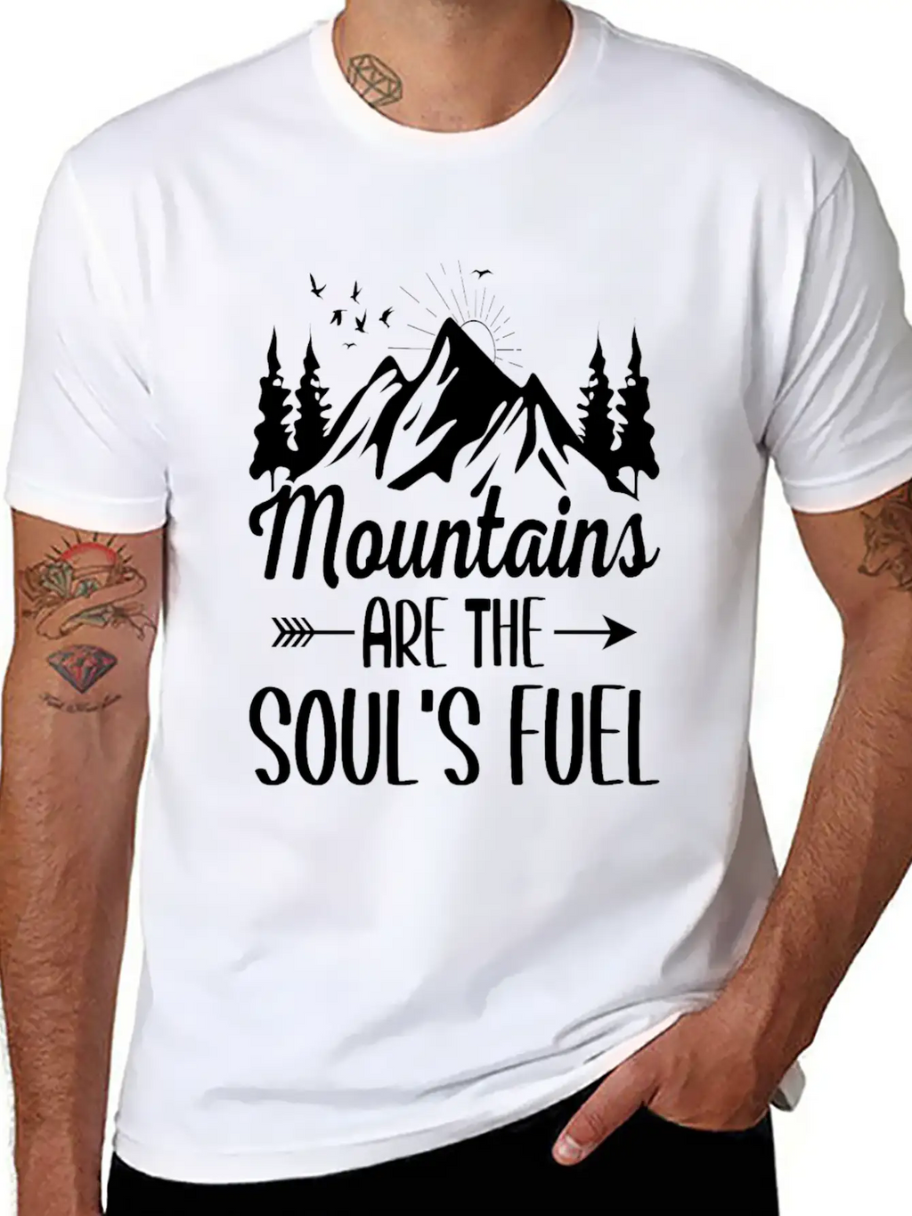 Mountains Are The Soul S Fuel Unisex Short Sleeve Soft Cotton T-Shirt – Casual Everyday Wear