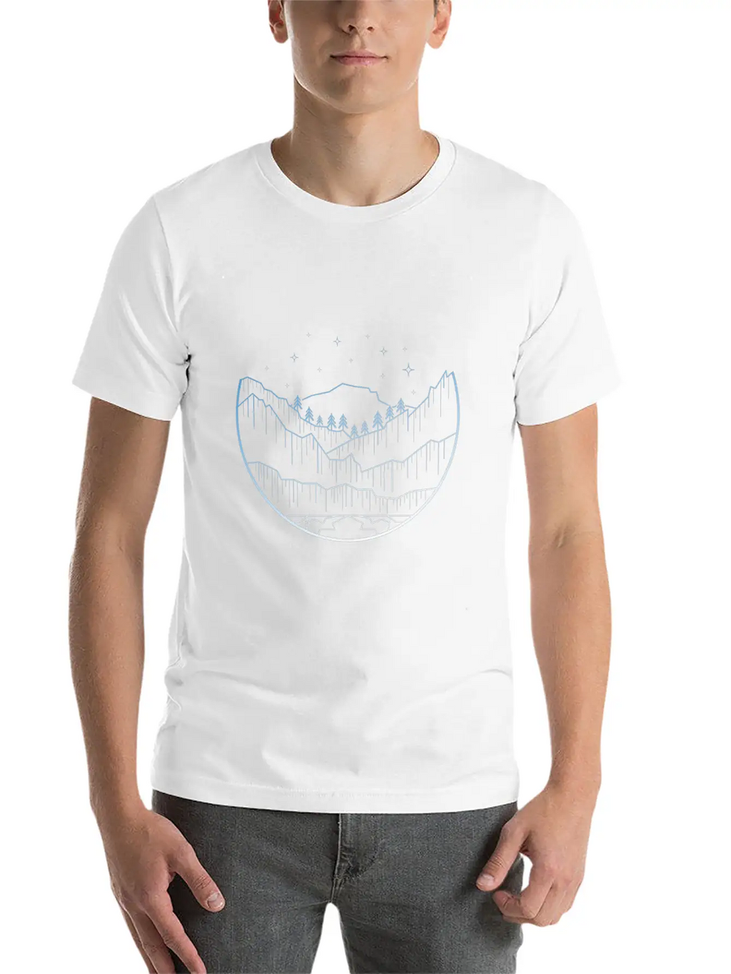 Mountains Forest Unisex Short Sleeve Soft Cotton T-Shirt – Casual Everyday Wear
