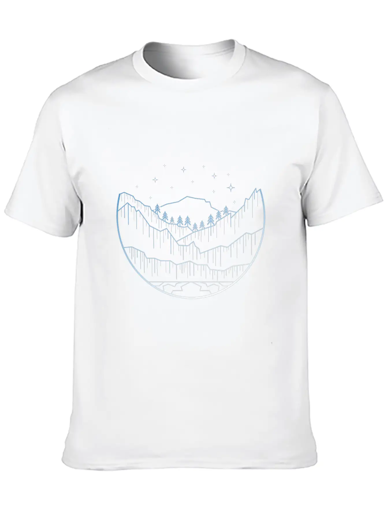 Mountains Forest Unisex Short Sleeve Soft Cotton T-Shirt – Casual Everyday Wear
