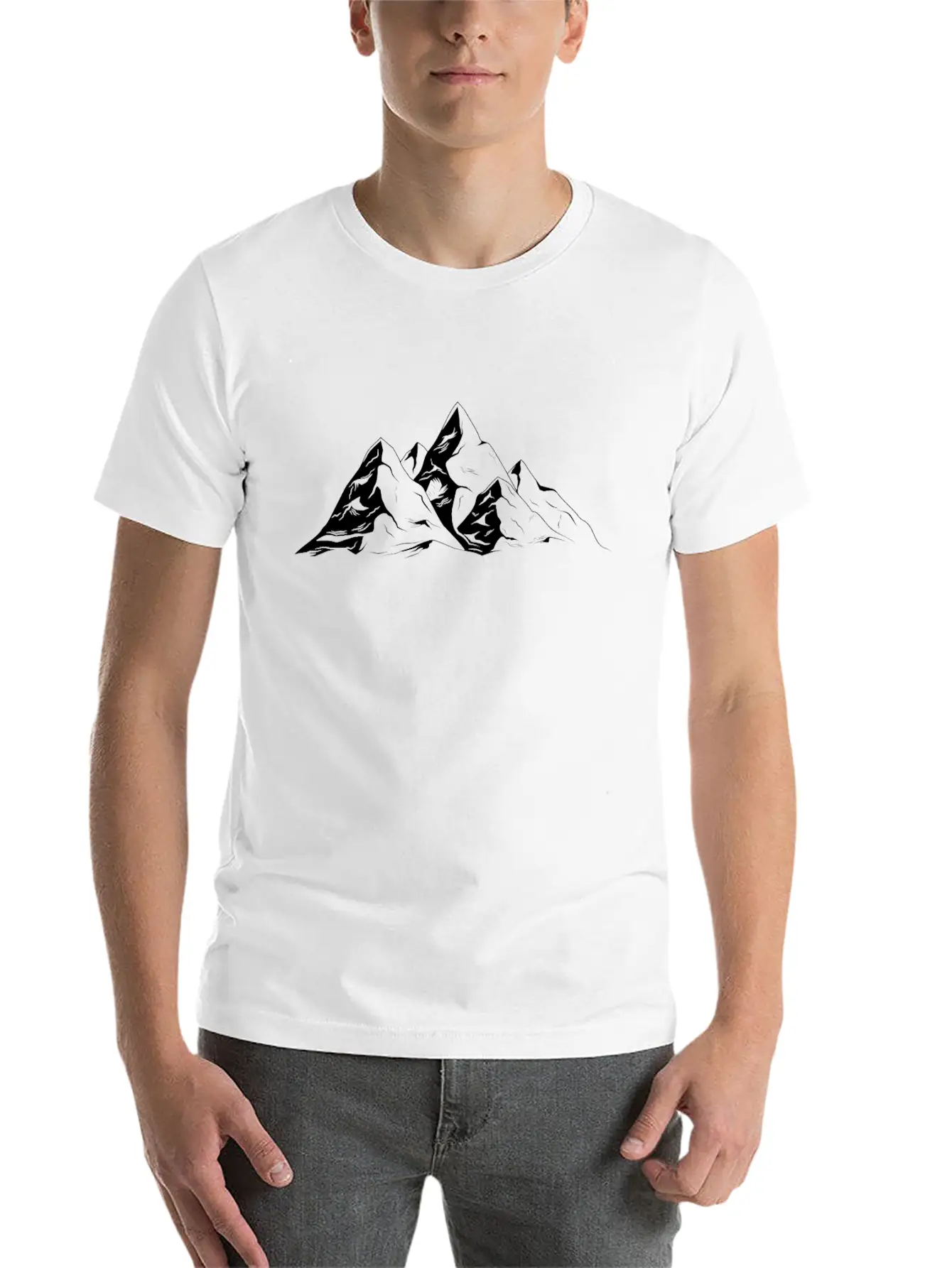 Mountains Hiking Nature Mountaineer Unisex Short Sleeve Soft Cotton T-Shirt – Casual Everyday Wear