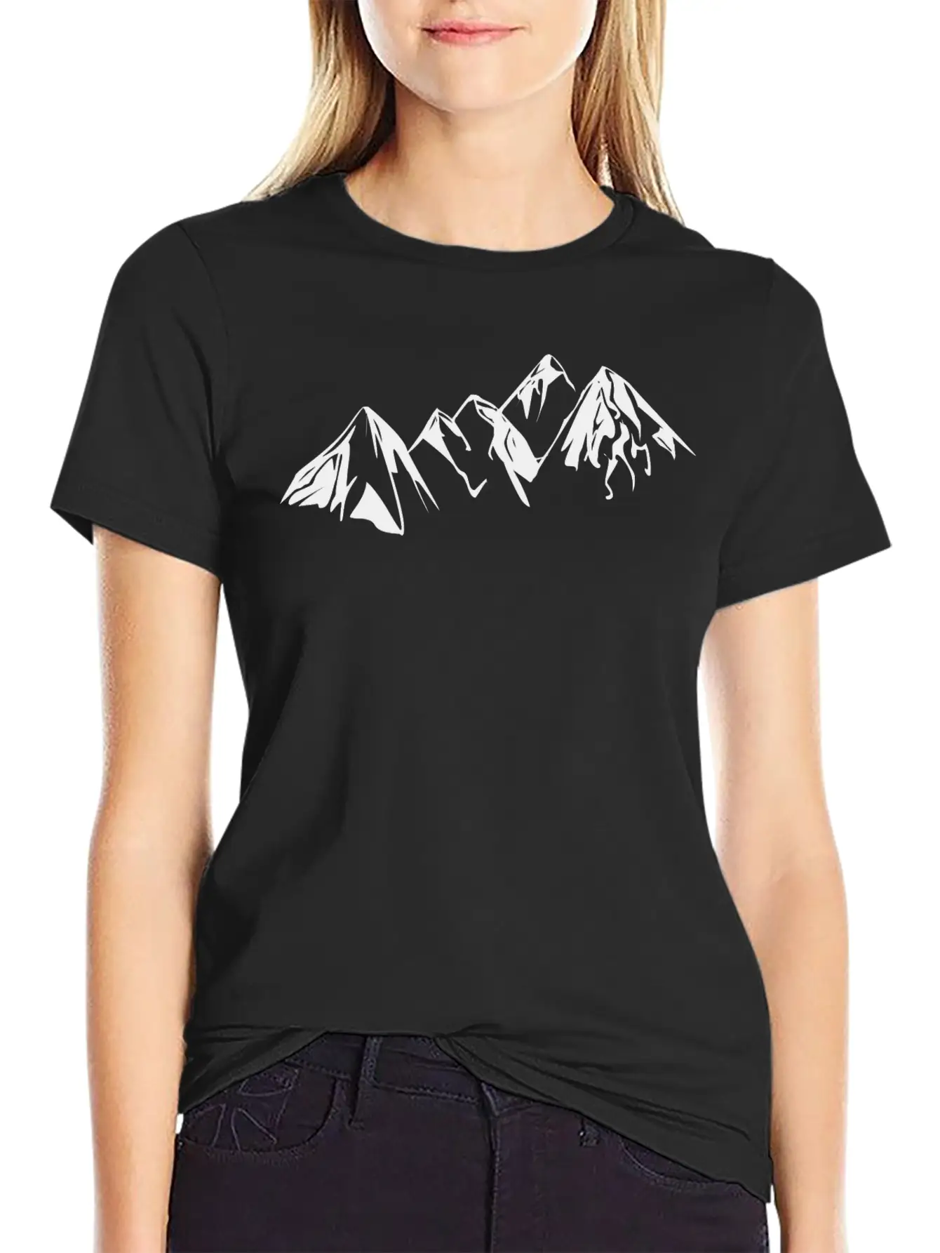 Mountains Landscape Drawing Classic Fit Graphic Tee For Daily Comfort – Unisex Cotton Shirt