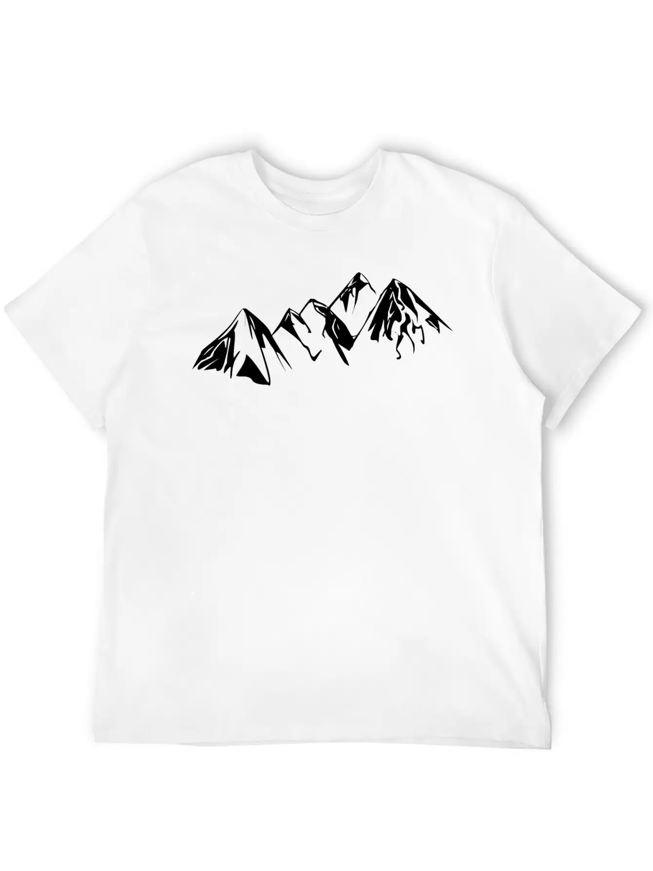 Mountains Landscape Drawing Classic Fit Graphic Tee For Daily Comfort – Unisex Cotton Shirt