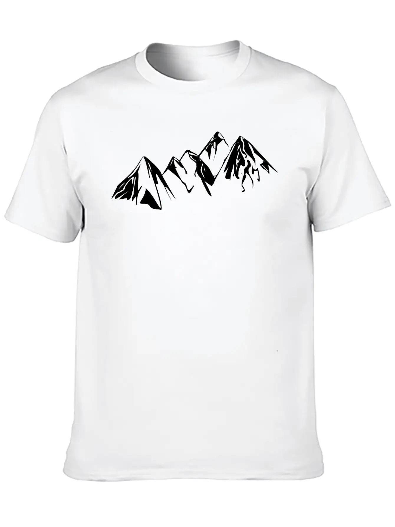 Mountains Landscape Drawing Classic Fit Graphic Tee For Daily Comfort – Unisex Cotton Shirt