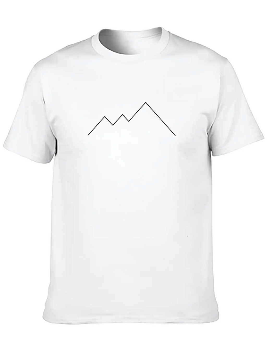Mountains Minimalistic Drawing Hiking Mountain Essential Cotton Tee For Daily Outfits – Unisex Style