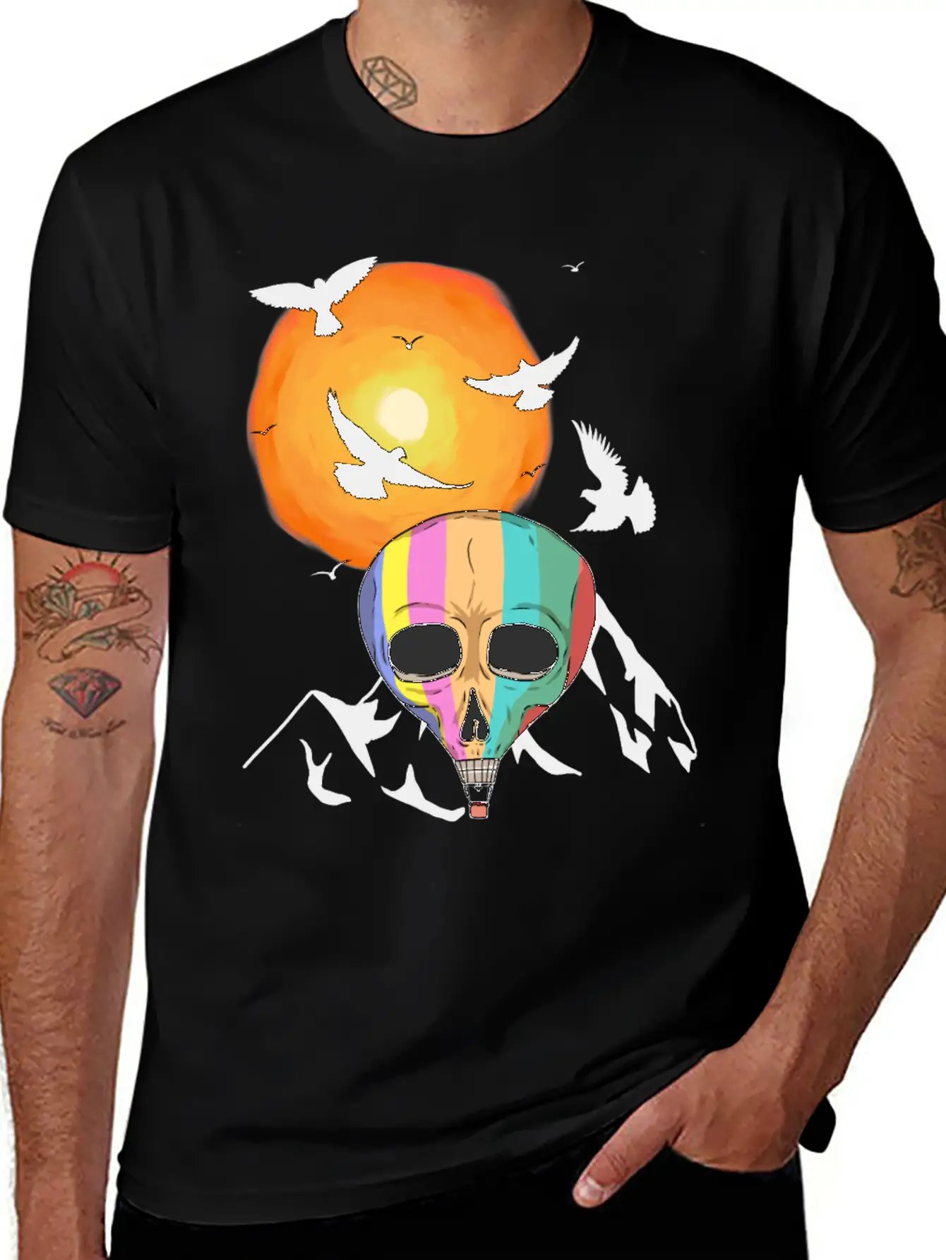 Mountains Sun Travel Tourist Fly Flying Heaven Sky Essential Cotton Tee For Daily Outfits – Unisex Style