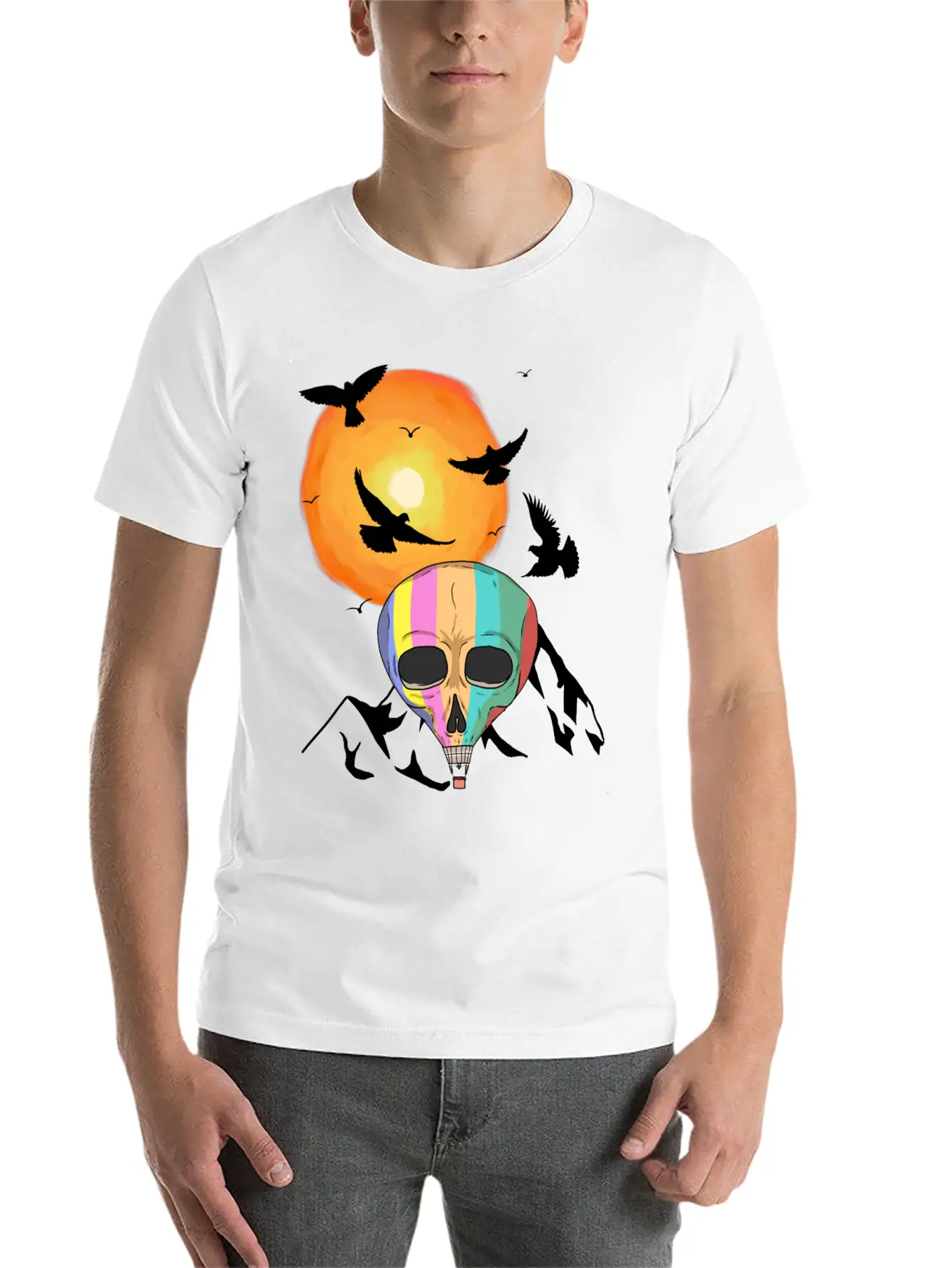 Mountains Sun Travel Tourist Fly Flying Heaven Sky Essential Cotton Tee For Daily Outfits – Unisex Style