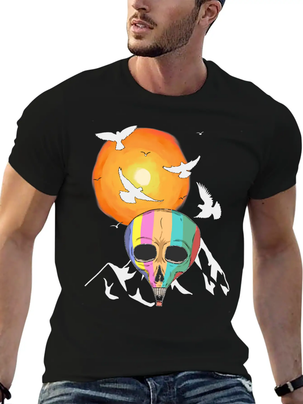 Mountains Sun Travel Tourist Fly Flying Heaven Sky Essential Cotton Tee For Daily Outfits – Unisex Style