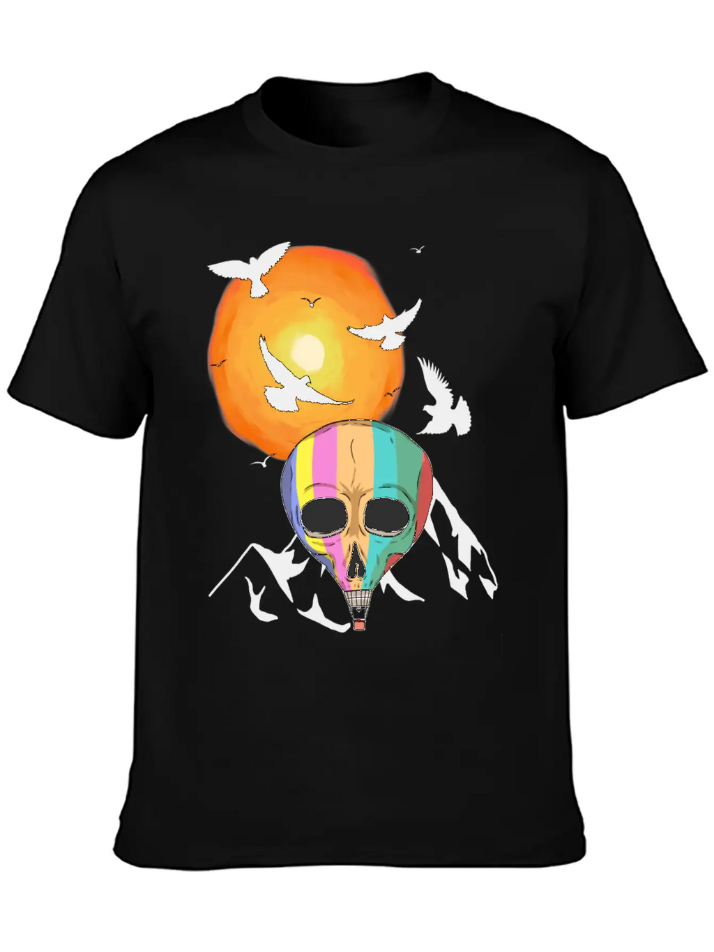 Mountains Sun Travel Tourist Fly Flying Heaven Sky Essential Cotton Tee For Daily Outfits – Unisex Style