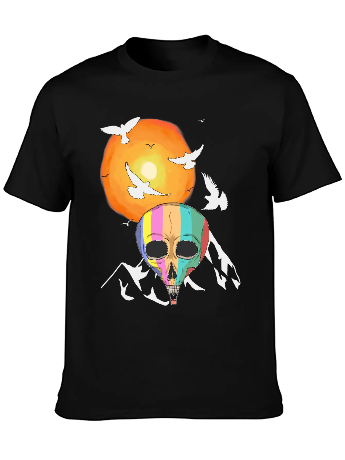 Mountains Sun Travel Tourist Fly Flying Heaven Sky Essential Cotton Tee For Daily Outfits – Unisex Style