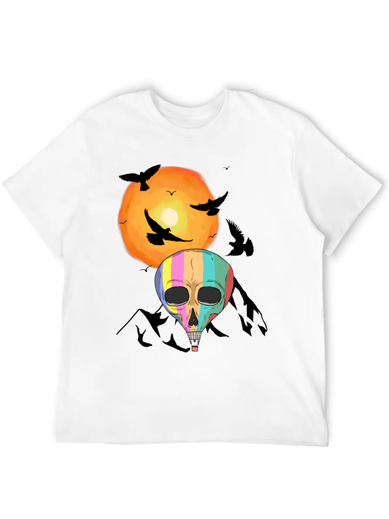 Mountains Sun Travel Tourist Fly Flying Heaven Sky Essential Cotton Tee For Daily Outfits – Unisex Style