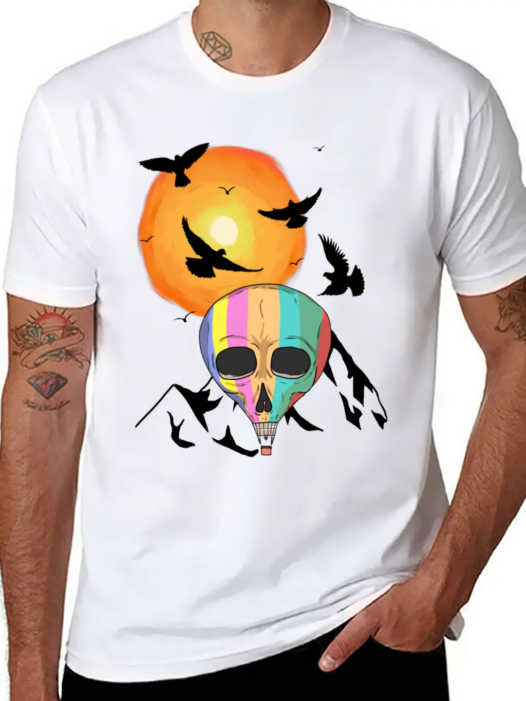Mountains Sun Travel Tourist Fly Flying Heaven Sky Essential Cotton Tee For Daily Outfits – Unisex Style