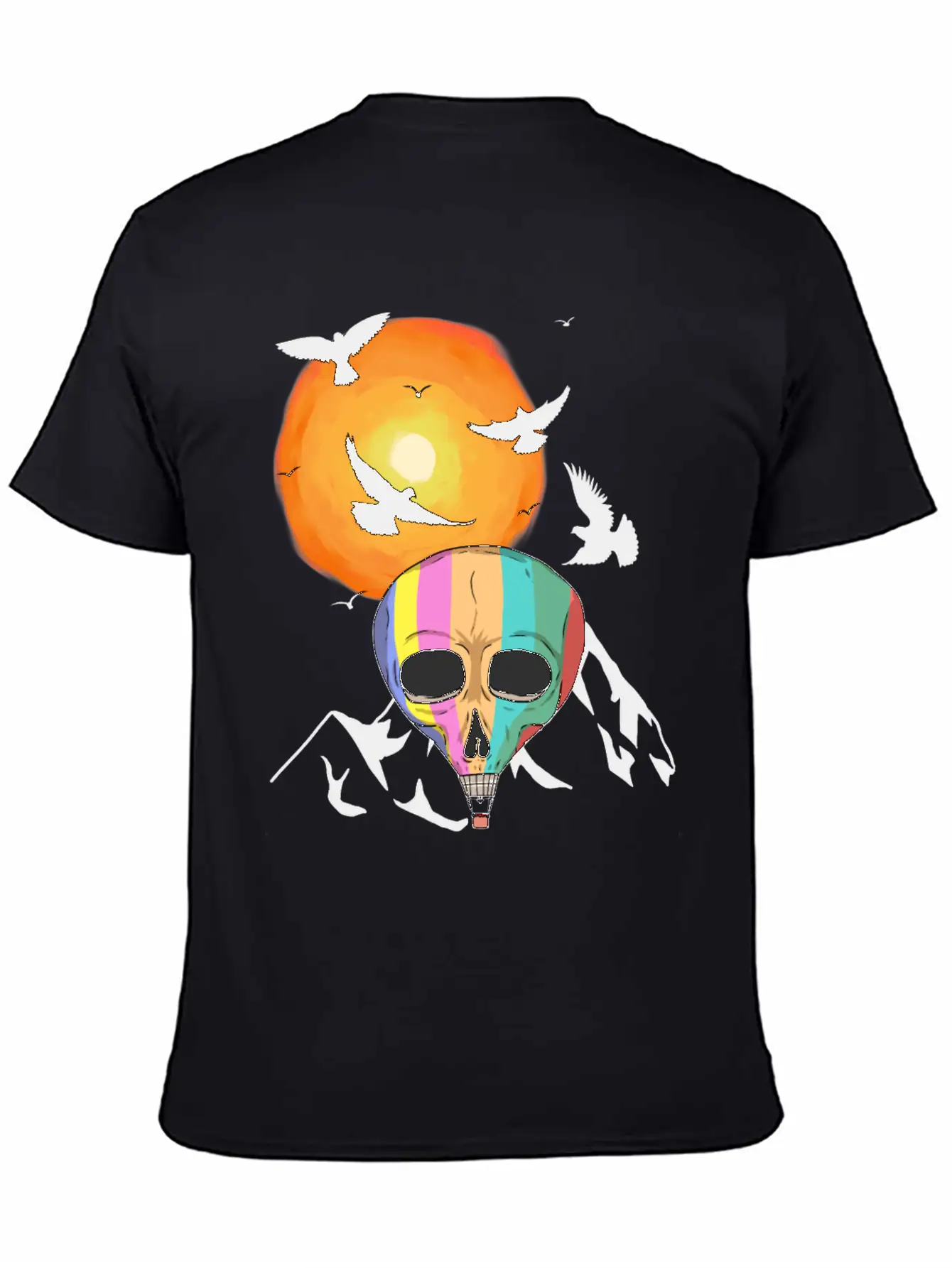 Mountains Sun Travel Tourist Fly Flying Heaven Sky Essential Cotton Tee For Daily Outfits – Unisex Style